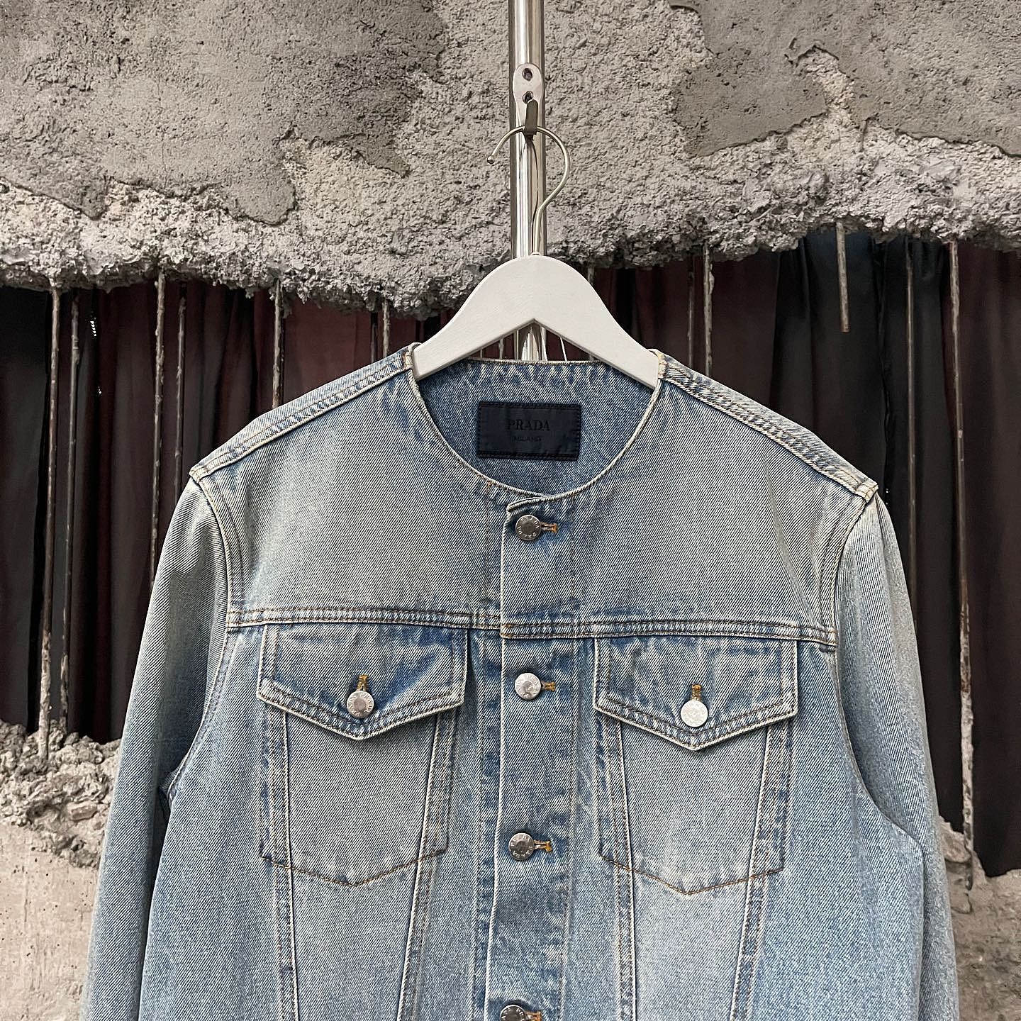 Prada Prada Distressed Denim Jacket Size M Size US M / EU 48-50 / 2 - 5 Thumbnail