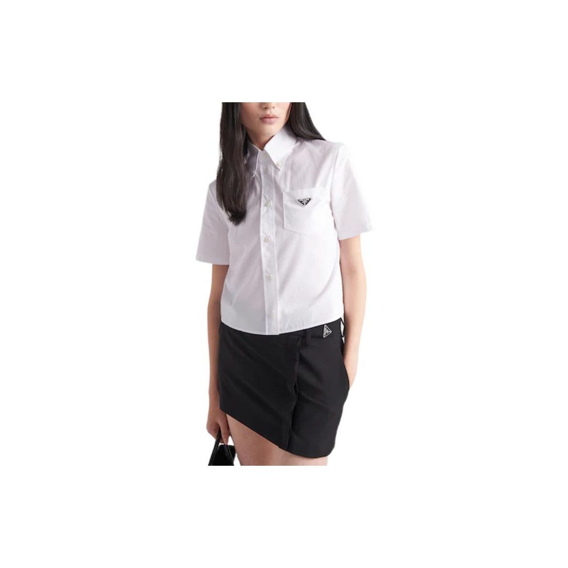 Prada Prada Triangle Logo Poplin Button Up Shirt Size 36 Size XS / US 0-2 / IT 36-38 - 9 Thumbnail