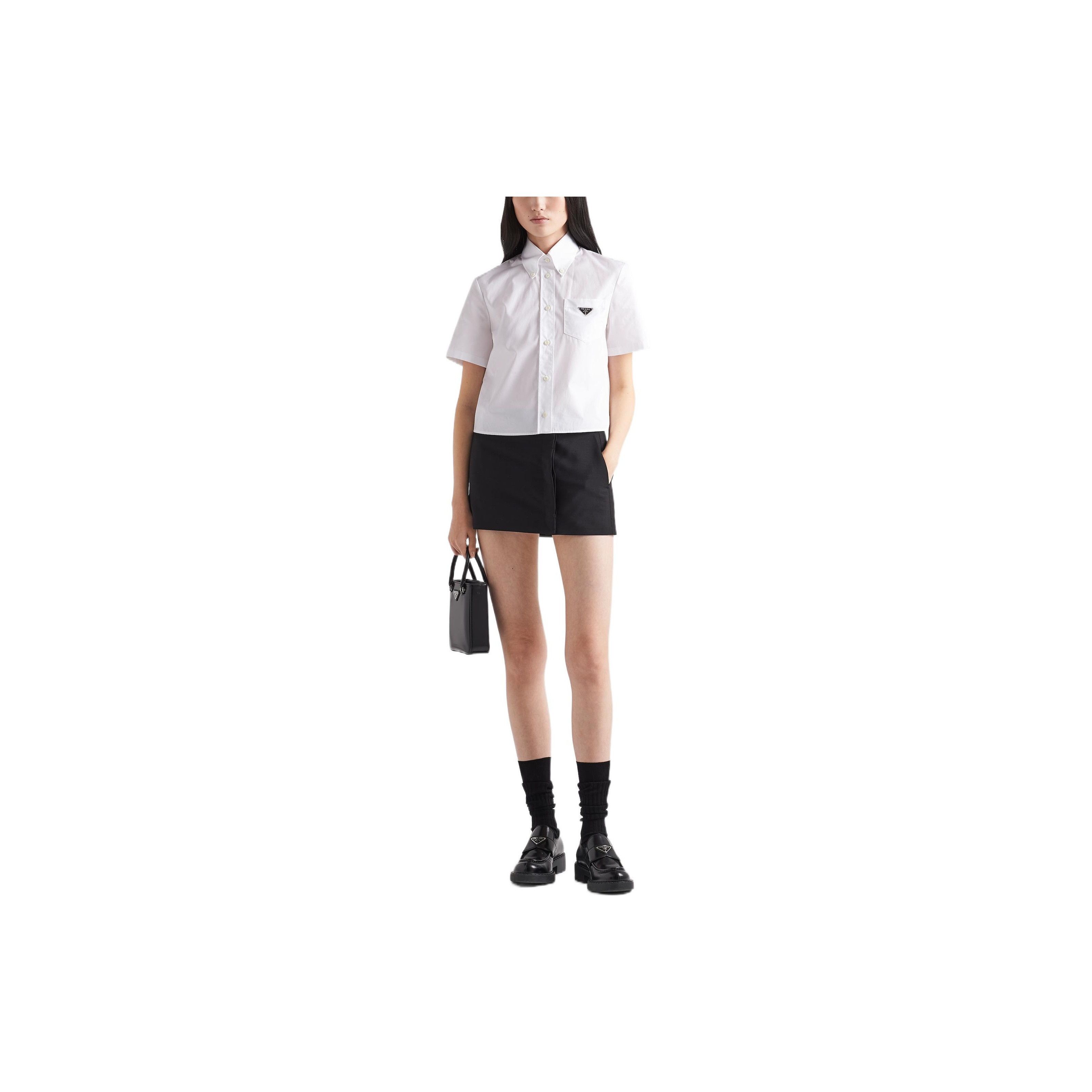 Prada Prada Triangle Logo Poplin Button Up Shirt Size 36 Size XS / US 0-2 / IT 36-38 - 7 Thumbnail