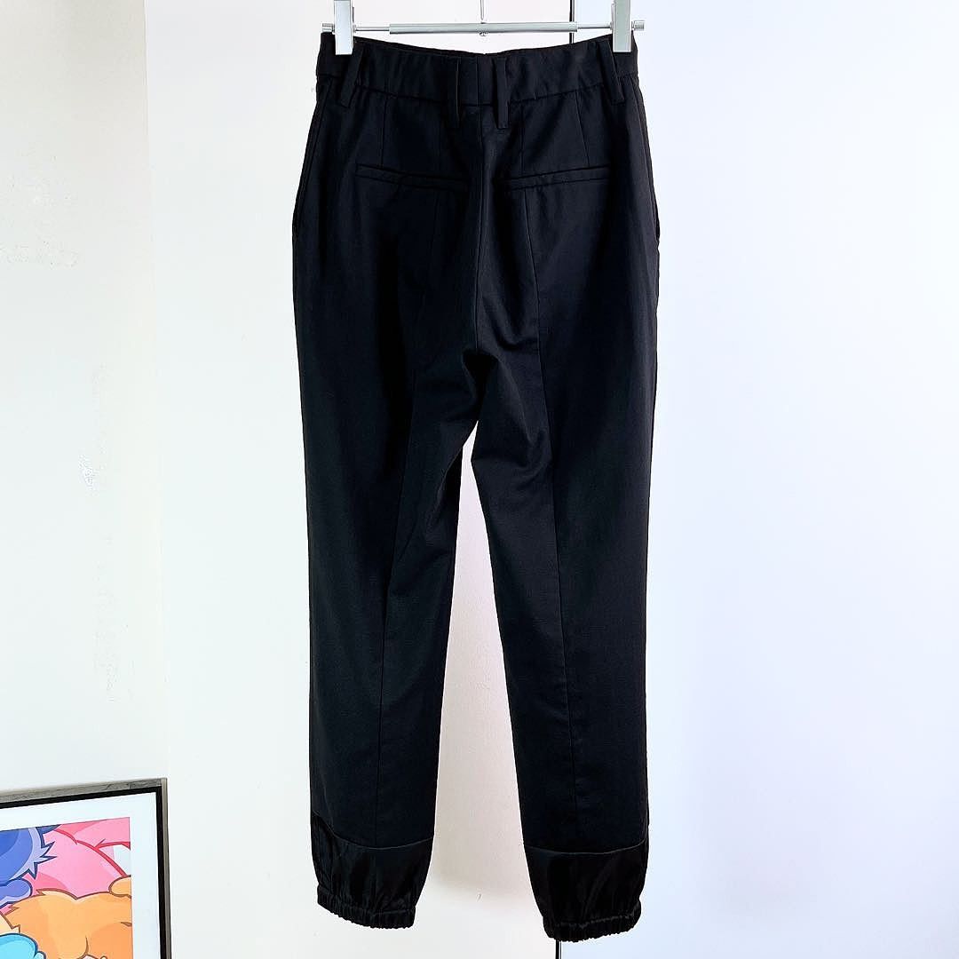 Prada Prada Black Virgin Wool Cuffed Joggers Size 36 Size 25" / US 0 / IT 36 - 2 Thumbnail