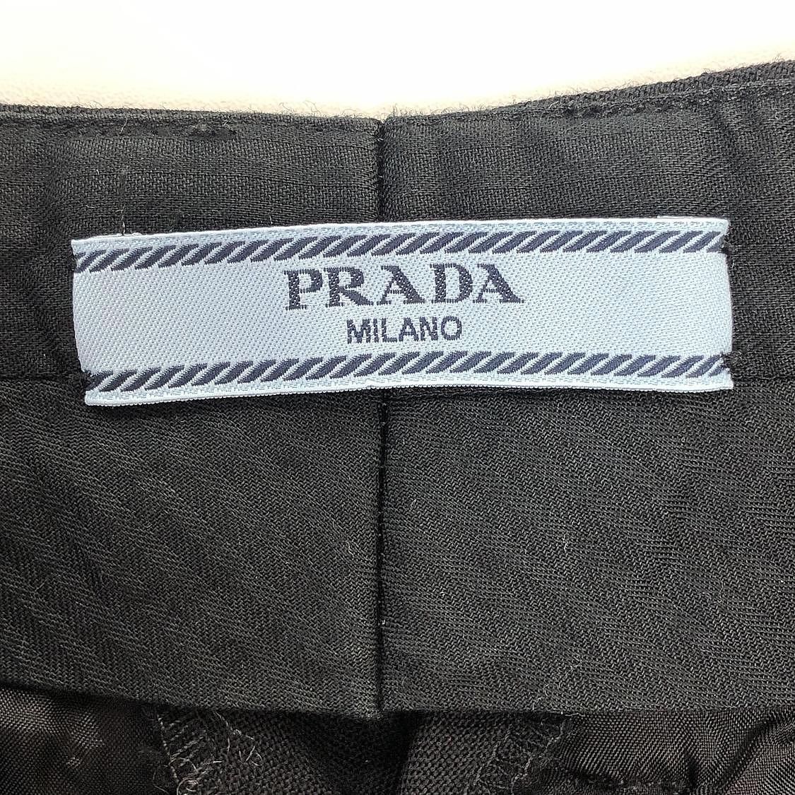 Prada Prada Black Virgin Wool Cuffed Joggers Size 36 Size 25" / US 0 / IT 36 - 3 Thumbnail
