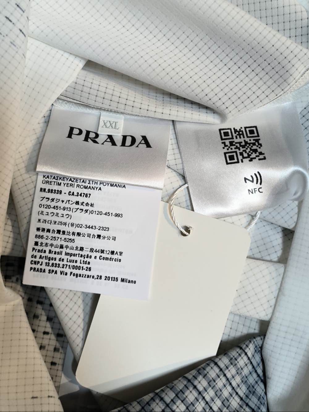 Prada Prada Grid Print Technical T-Shirt Size XXL Size US XXL / EU 58 / 5 - 4 Thumbnail