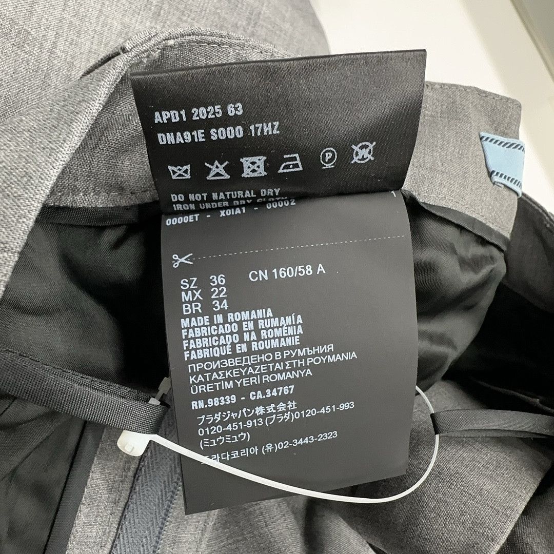Prada Prada Gray Wool Trousers Size 36 Size 25" / US 0 / IT 36 - 6 Thumbnail