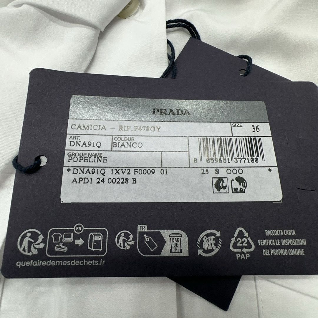 Prada Prada Tie Front Poplin Button Up Shirt Size 36 Size XS / US 0-2 / IT 36-38 - 3 Thumbnail