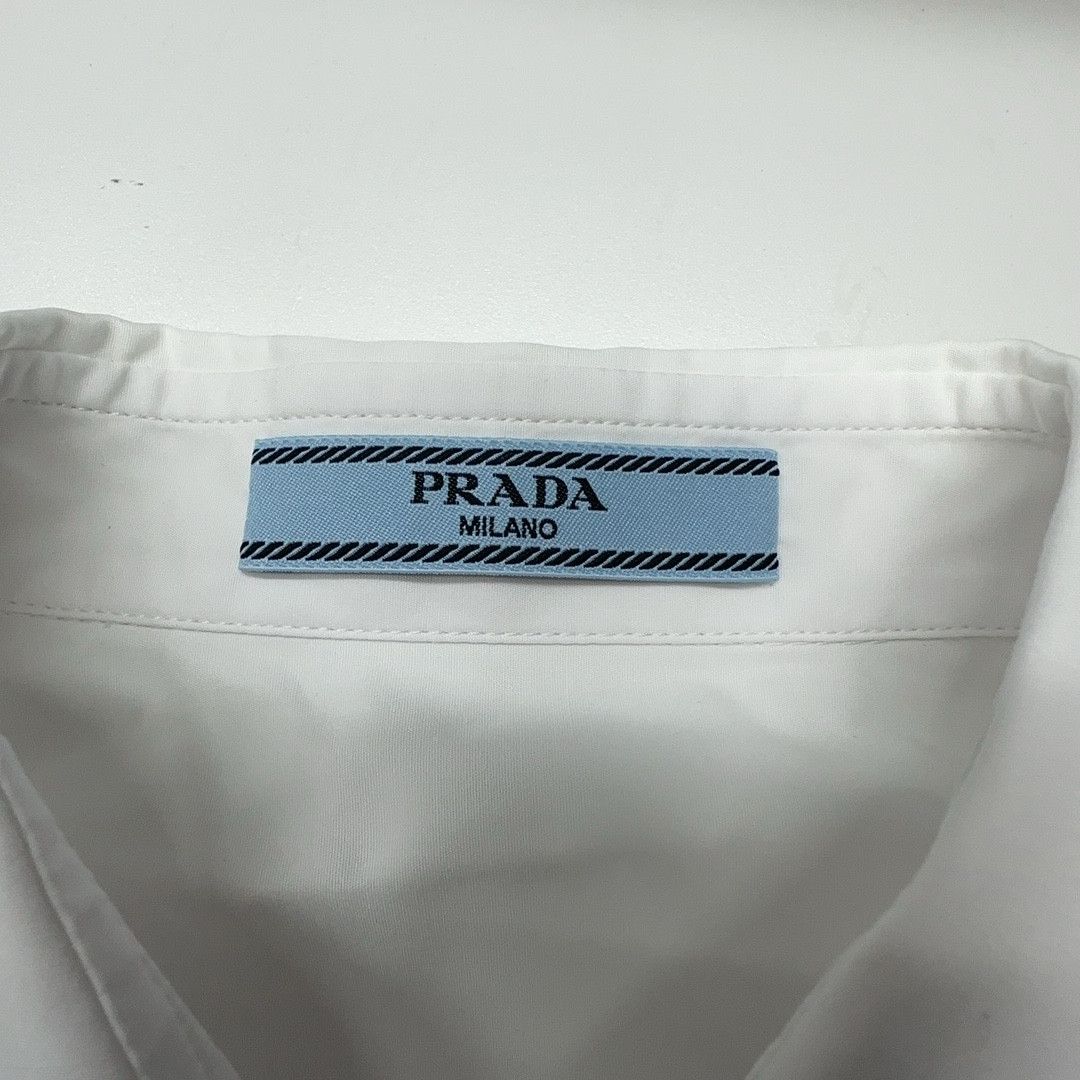 Prada Prada Tie Front Poplin Button Up Shirt Size 36 Size XS / US 0-2 / IT 36-38 - 4 Thumbnail