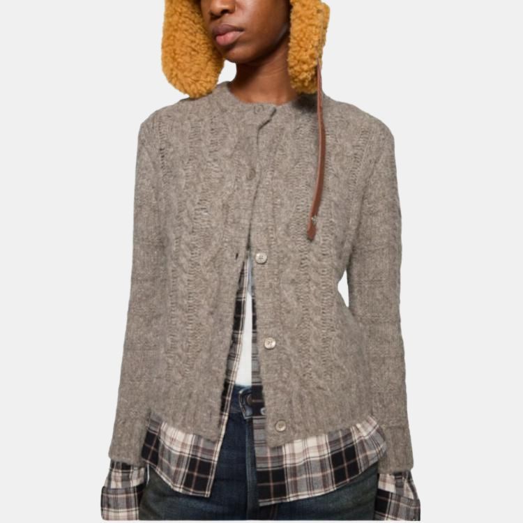Acne Studios Acne Studios Cable Knit Layered Cardigan Size S Size S / US 4 / IT 40 - 8 Thumbnail