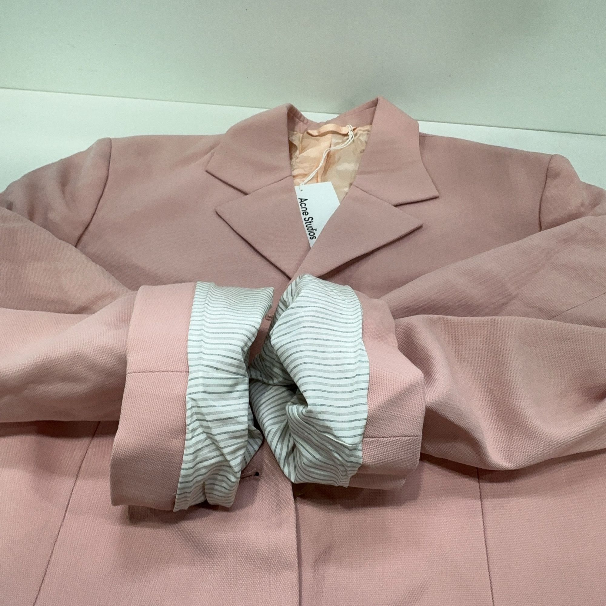 Acne Studios Acne Studios Pink Wool Blend Blazer Size 34 Size XS / US 0-2 / IT 36-38 - 8 Thumbnail