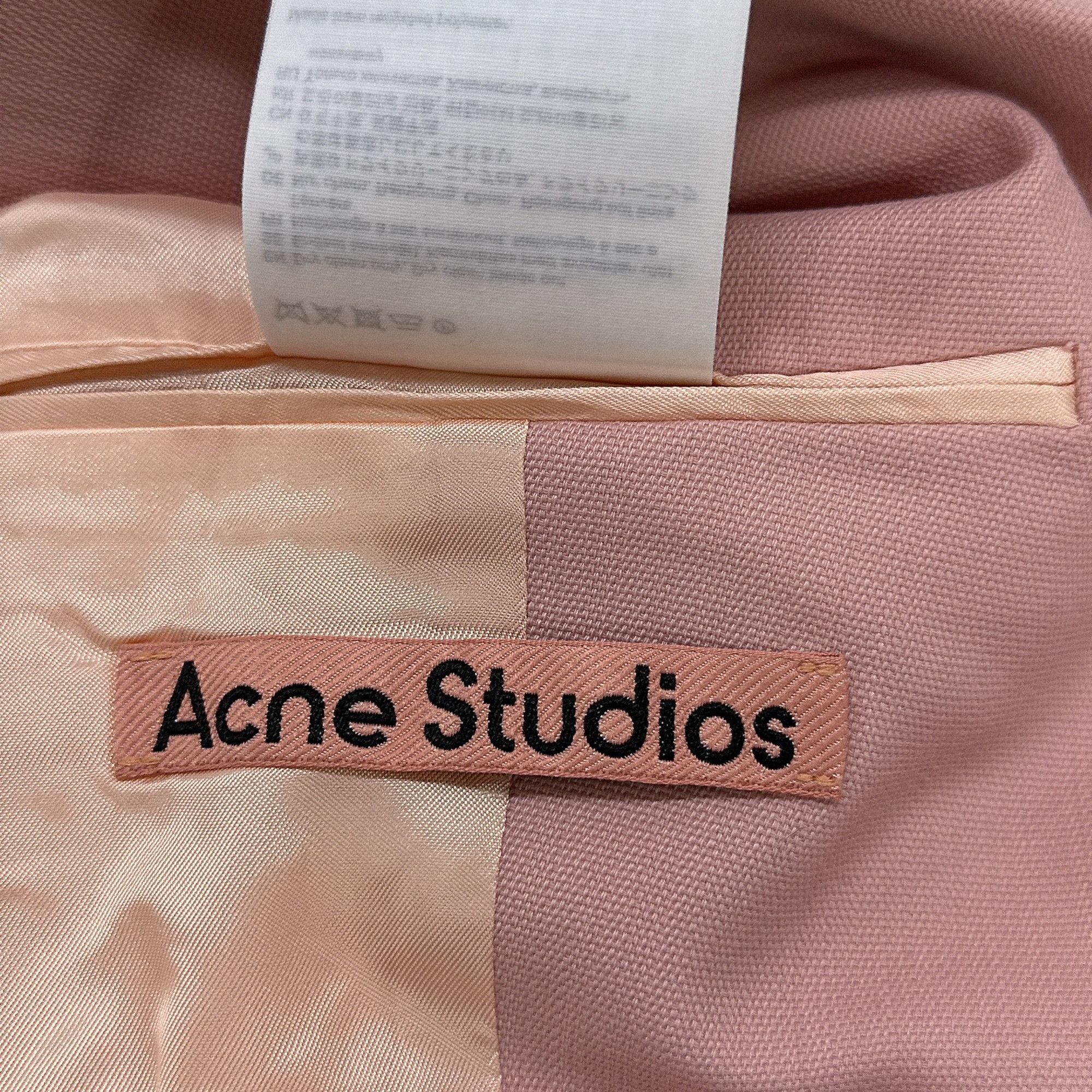 Acne Studios Acne Studios Pink Wool Blend Blazer Size 34 Size XS / US 0-2 / IT 36-38 - 4 Thumbnail