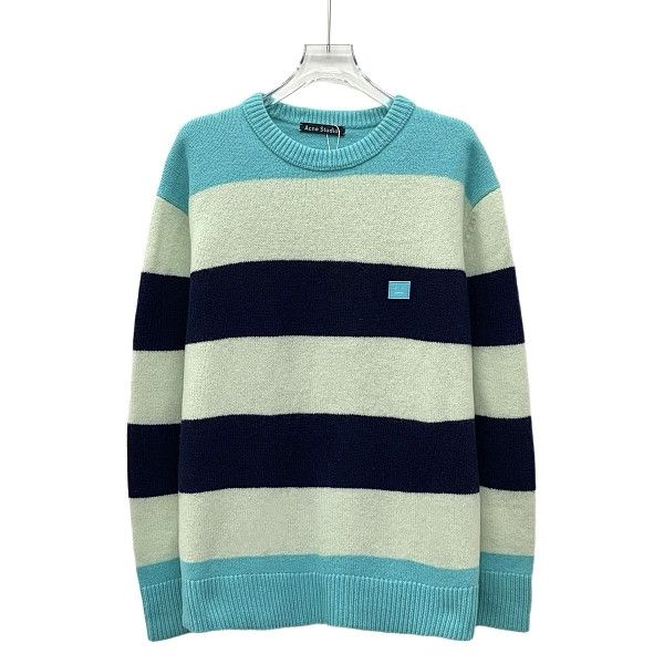 Acne Studios Acne Studios Striped Face Logo Wool Sweater Size M Size US M / EU 48-50 / 2 - 8 Thumbnail
