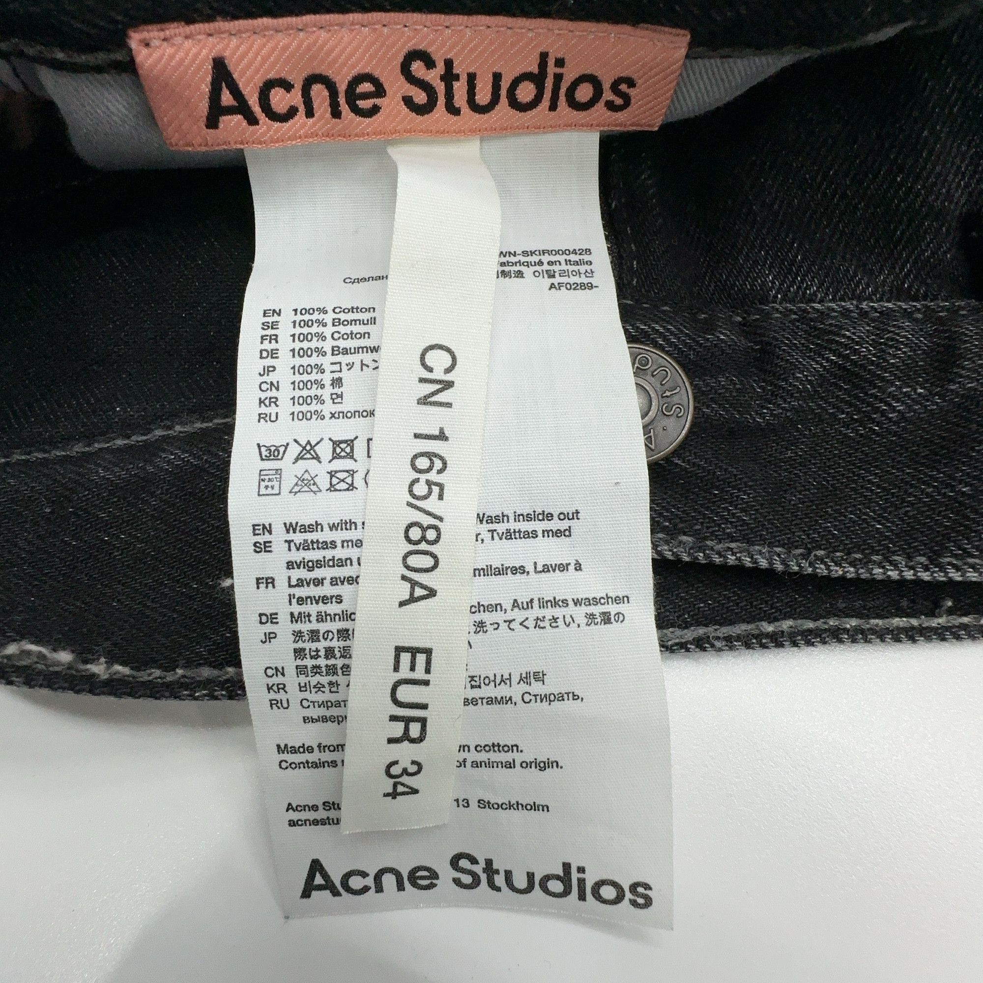 Acne Studios Acne Studios Black Denim Midi Skirt Size 34 Size 24" / US 00 / IT 34 - 3 Thumbnail