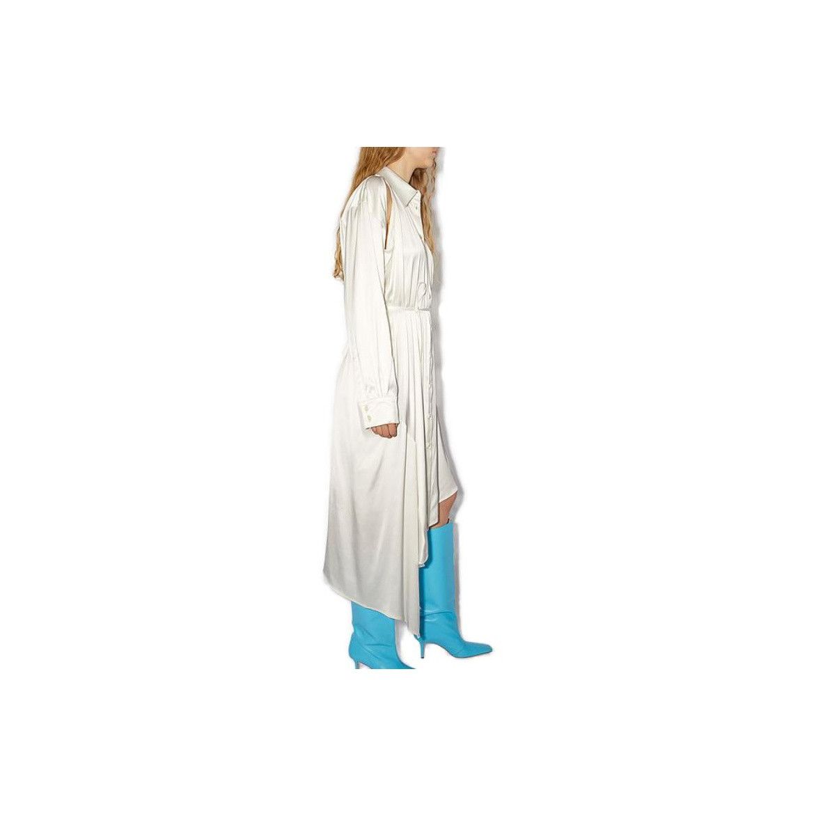 Acne Studios Acne Studios White Asymmetric Shirt Midi Dress 34 Size XXS / US 00 / IT 34 - 12 Thumbnail