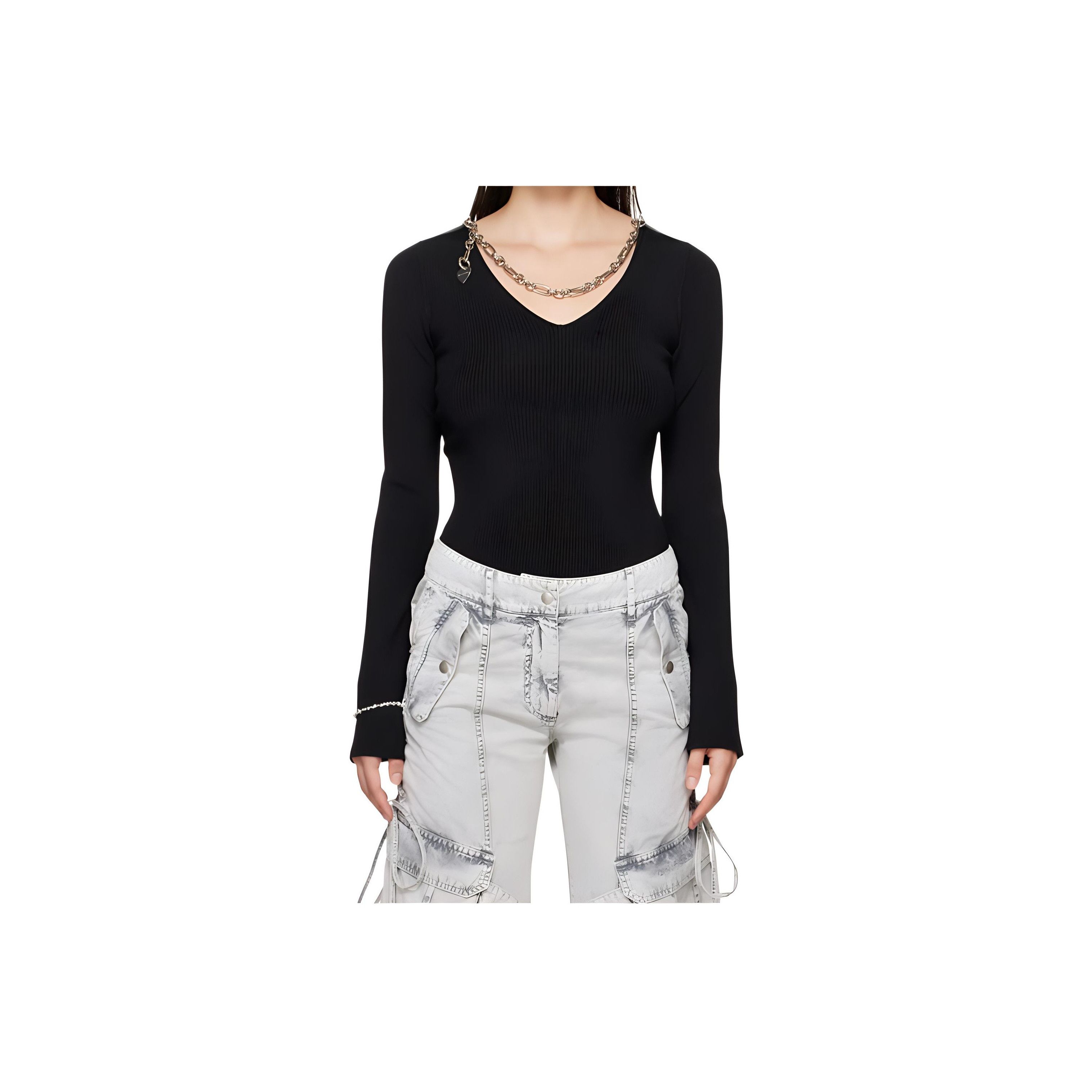 Acne Studios Acne Studios Chain Detail V-Neck Sweater Size XS Size XS / US 0-2 / IT 36-38 - 6 Thumbnail