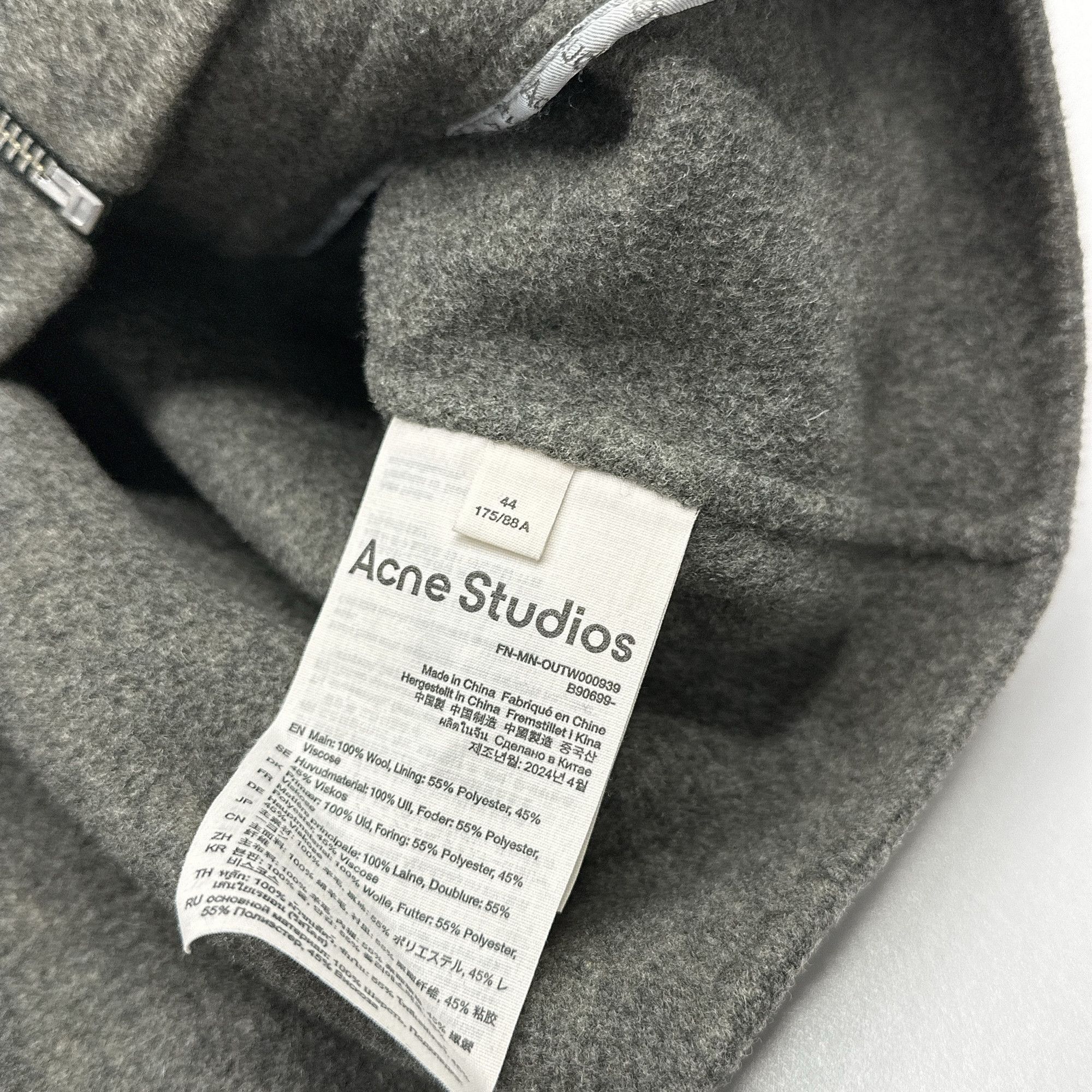 Acne Studios Acne Studios Wool Zip-Up Jacket Size S Size US S / EU 44-46 / 1 - 5 Thumbnail