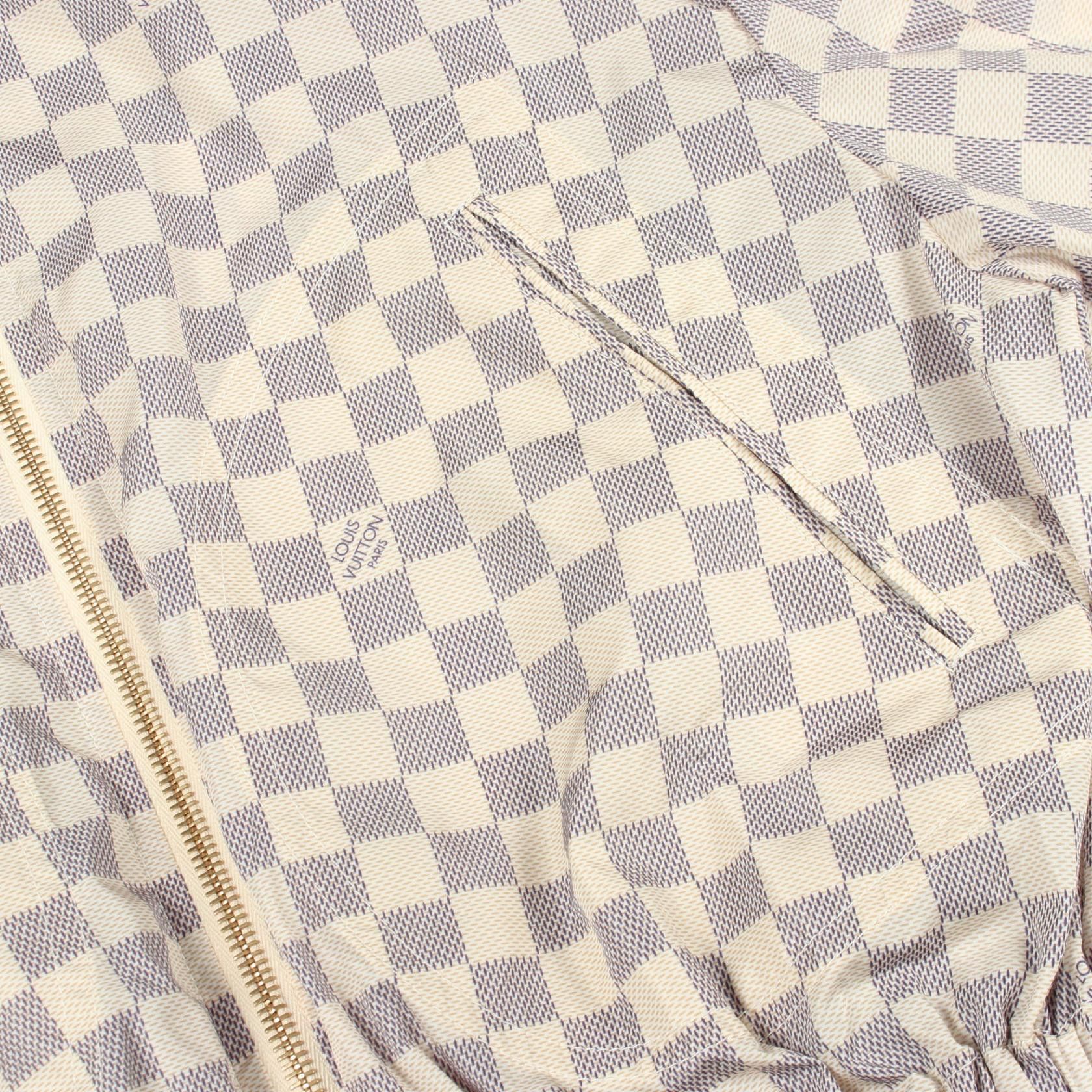 Louis Vuitton Louis Vuitton Louis Vuitton Damier Azur Hooded Jacket Textile Outerwear RW262WW538FVOW16 DUTY FREE for USA Size ONE SIZE - 7 Thumbnail