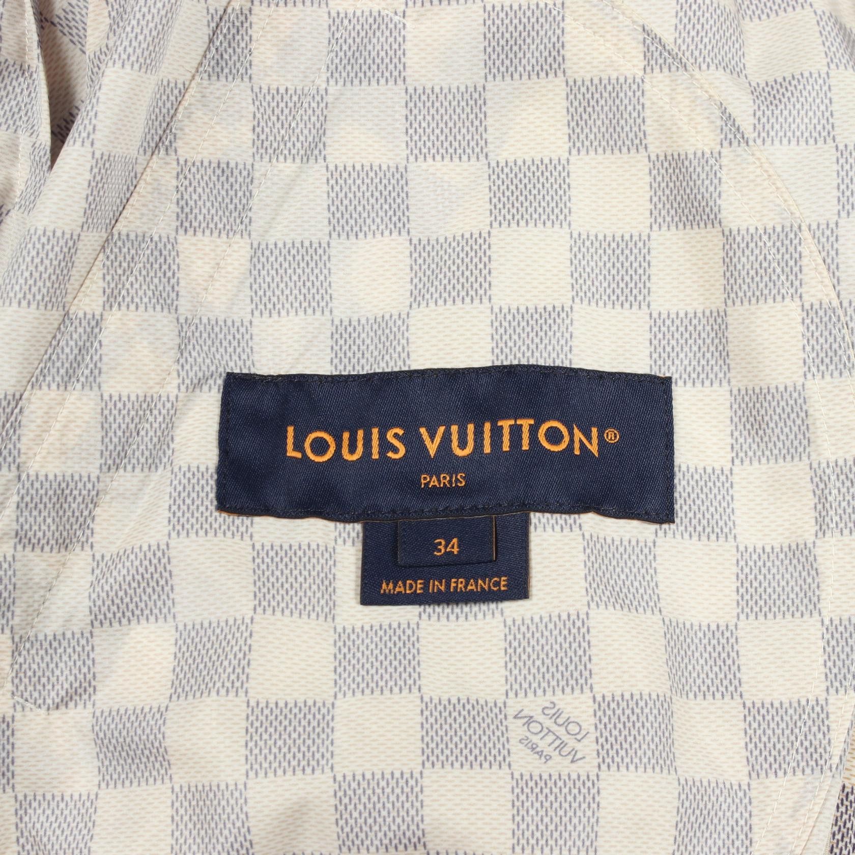 Louis Vuitton Louis Vuitton Louis Vuitton Damier Azur Hooded Jacket Textile Outerwear RW262WW538FVOW16 DUTY FREE for USA Size ONE SIZE - 3 Thumbnail