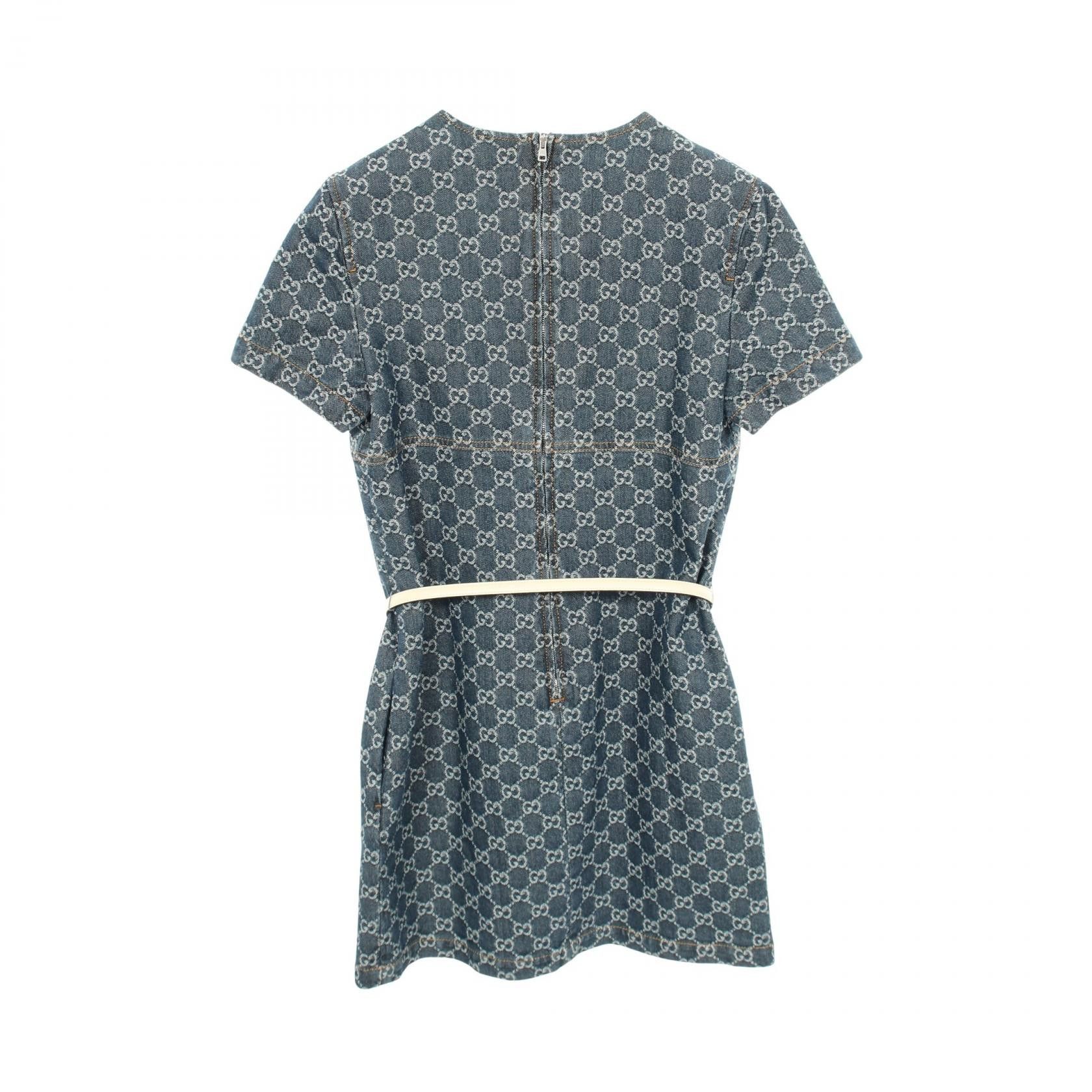 Gucci Gucci Gucci GG Denim Dress Textile Dresses 818219 DUTY FREE for USA Size ONE SIZE - 2 Thumbnail