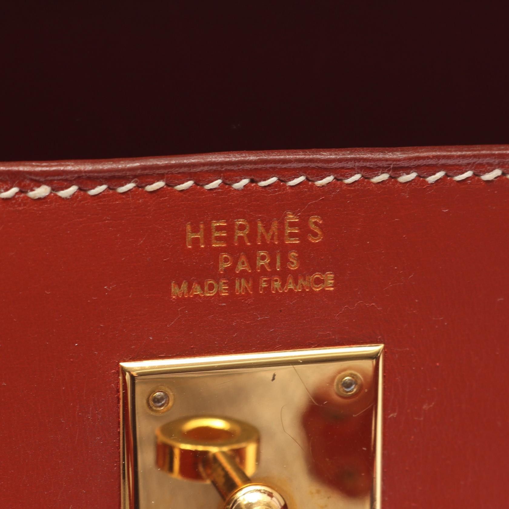 Hermes Hermes Hermes Kelly32 Box Calf Leather Handbag Stamp A (1997) DUTY FREE for USA Size ONE SIZE - 4 Thumbnail