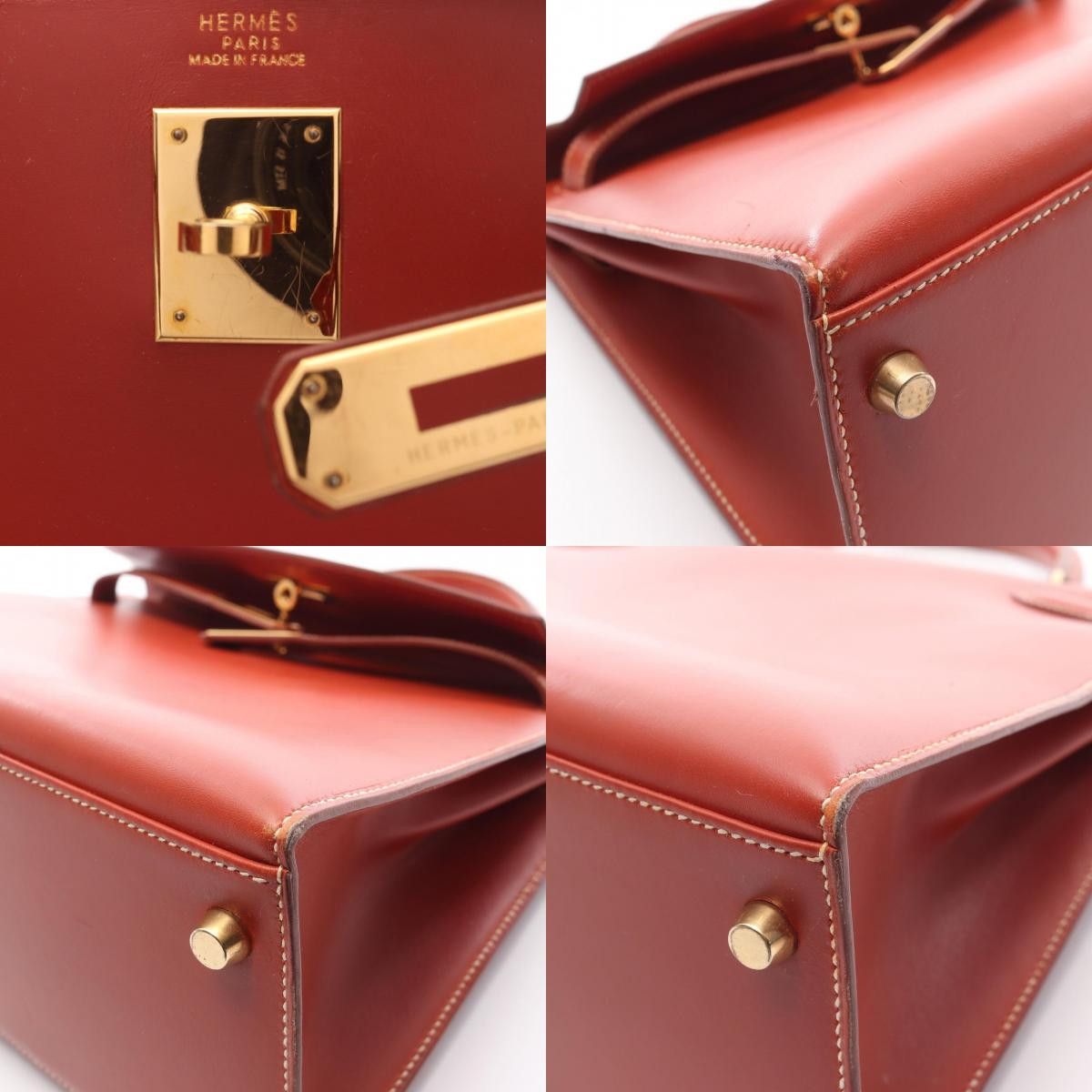 Hermes Hermes Hermes Kelly32 Box Calf Leather Handbag Stamp A (1997) DUTY FREE for USA Size ONE SIZE - 9 Thumbnail