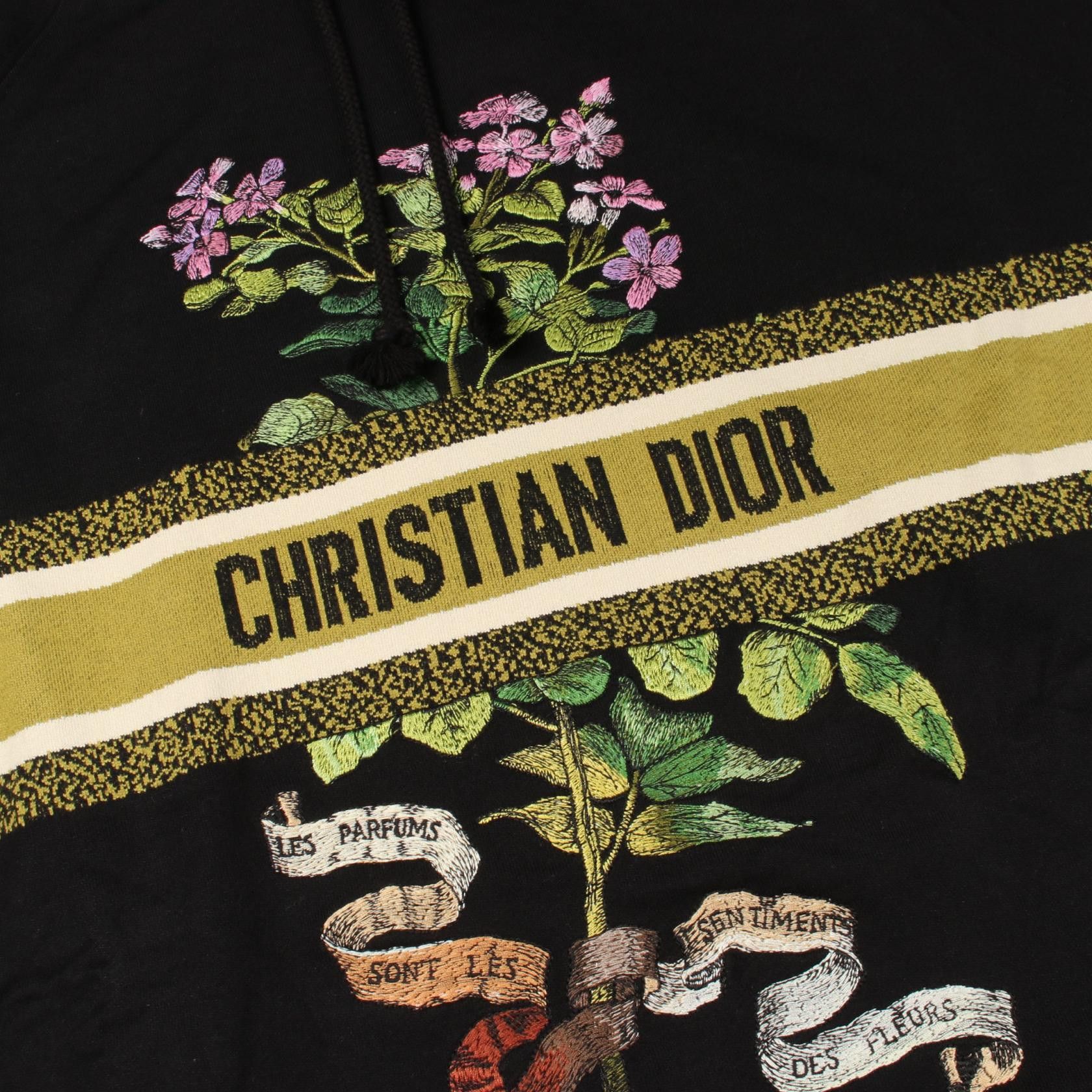 Dior Dior Dior Floral Logo Cotton Hoodie Textile Sweatshirts & Hoodies DUTY FREE for USA Size ONE SIZE - 7 Thumbnail