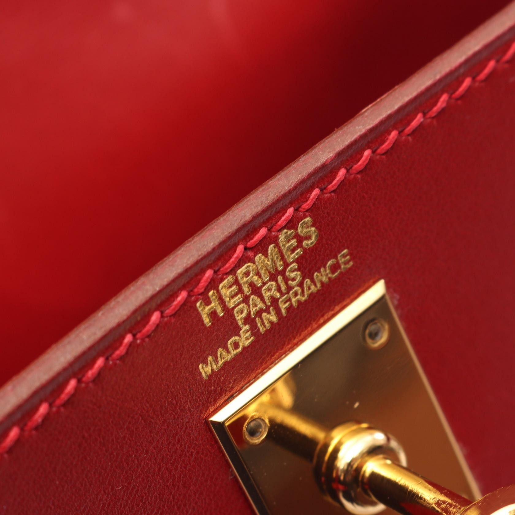 Hermes Hermes Hermes Kellyad PM Box Calf Backpack Leather Backpack C DUTY FREE for USA Size ONE SIZE - 4 Thumbnail