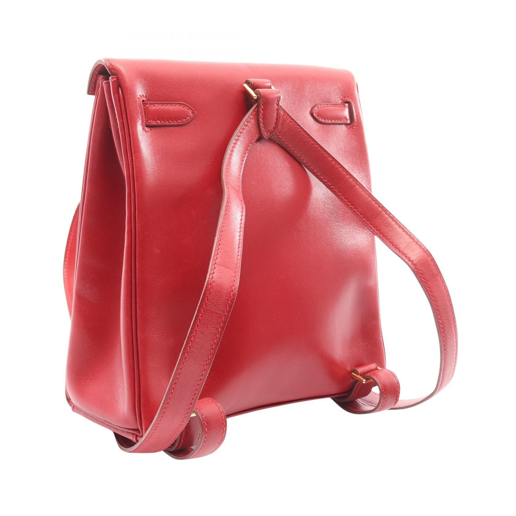 Hermes Hermes Hermes Kellyad PM Box Calf Backpack Leather Backpack C DUTY FREE for USA Size ONE SIZE - 2 Thumbnail