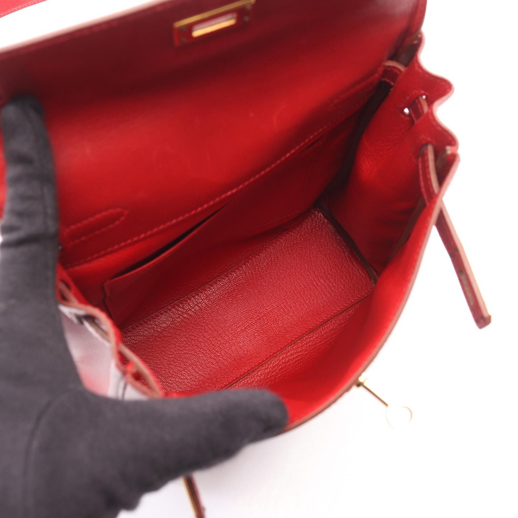 Hermes Hermes Hermes Kellyad PM Box Calf Backpack Leather Backpack C DUTY FREE for USA Size ONE SIZE - 3 Thumbnail