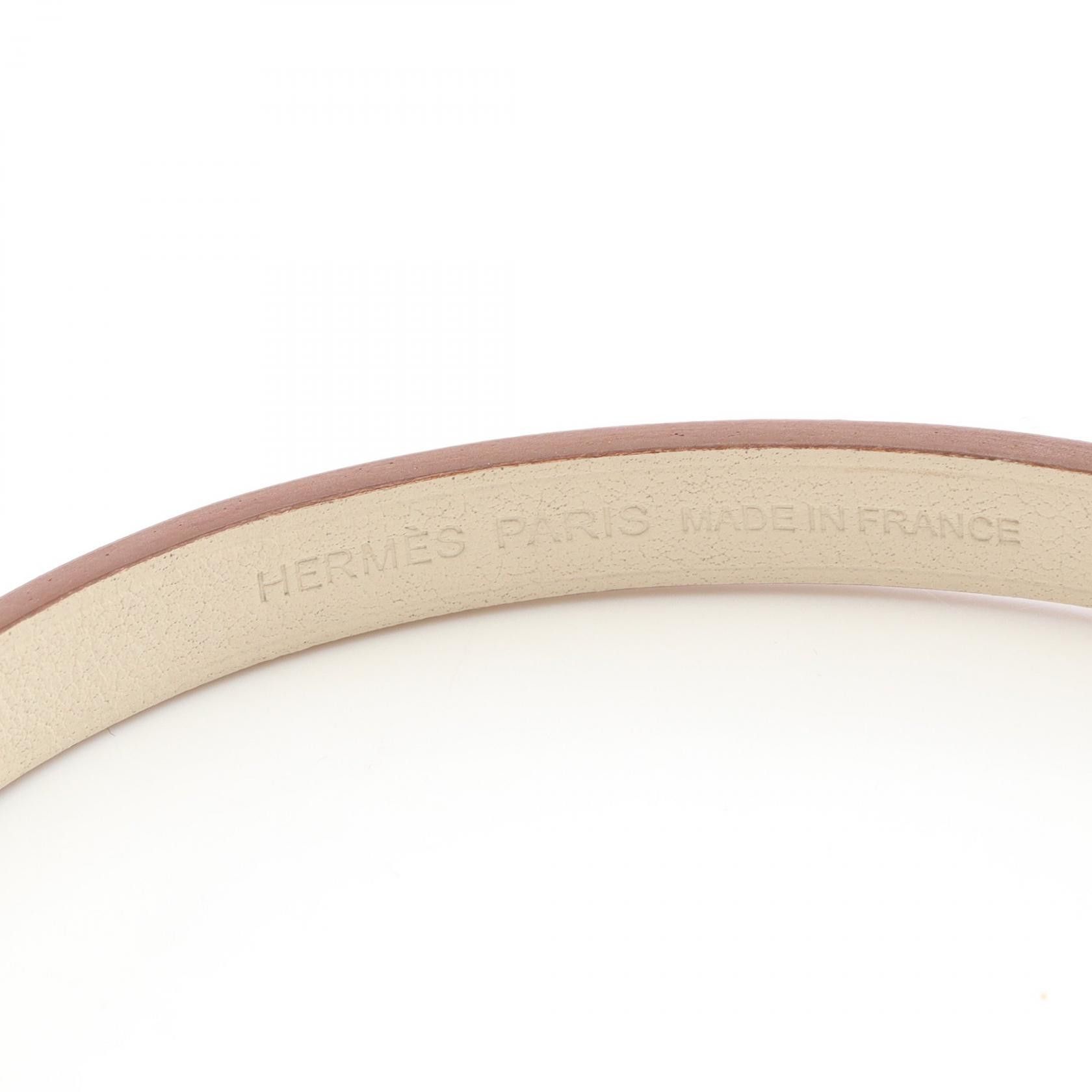 Hermes Hermes Hermes Gourmettes Escale Triple Tour Stainless Steel Leather Bracelet Leather Bracelet Stamp Z DUTY FREE for USA Size ONE SIZE - 4 Thumbnail