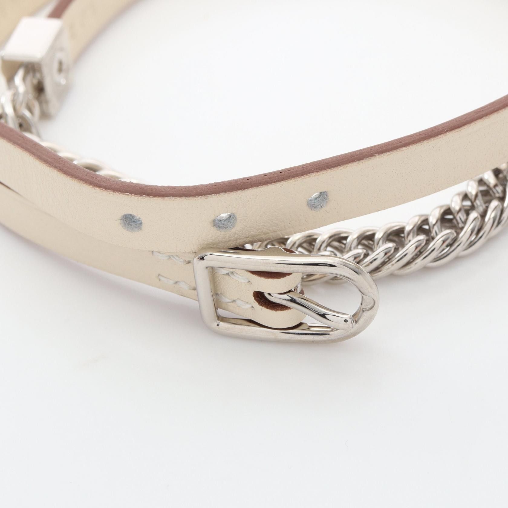 Hermes Hermes Hermes Gourmettes Escale Triple Tour Stainless Steel Leather Bracelet Leather Bracelet Stamp Z DUTY FREE for USA Size ONE SIZE - 3 Thumbnail