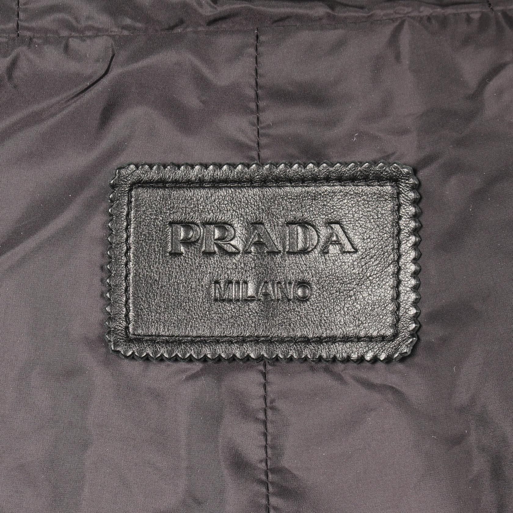 Prada Prada Prada Nappa Leather Hooded Coat Leather Outerwear 56A014 DUTY FREE for USA Size ONE SIZE - 3 Thumbnail