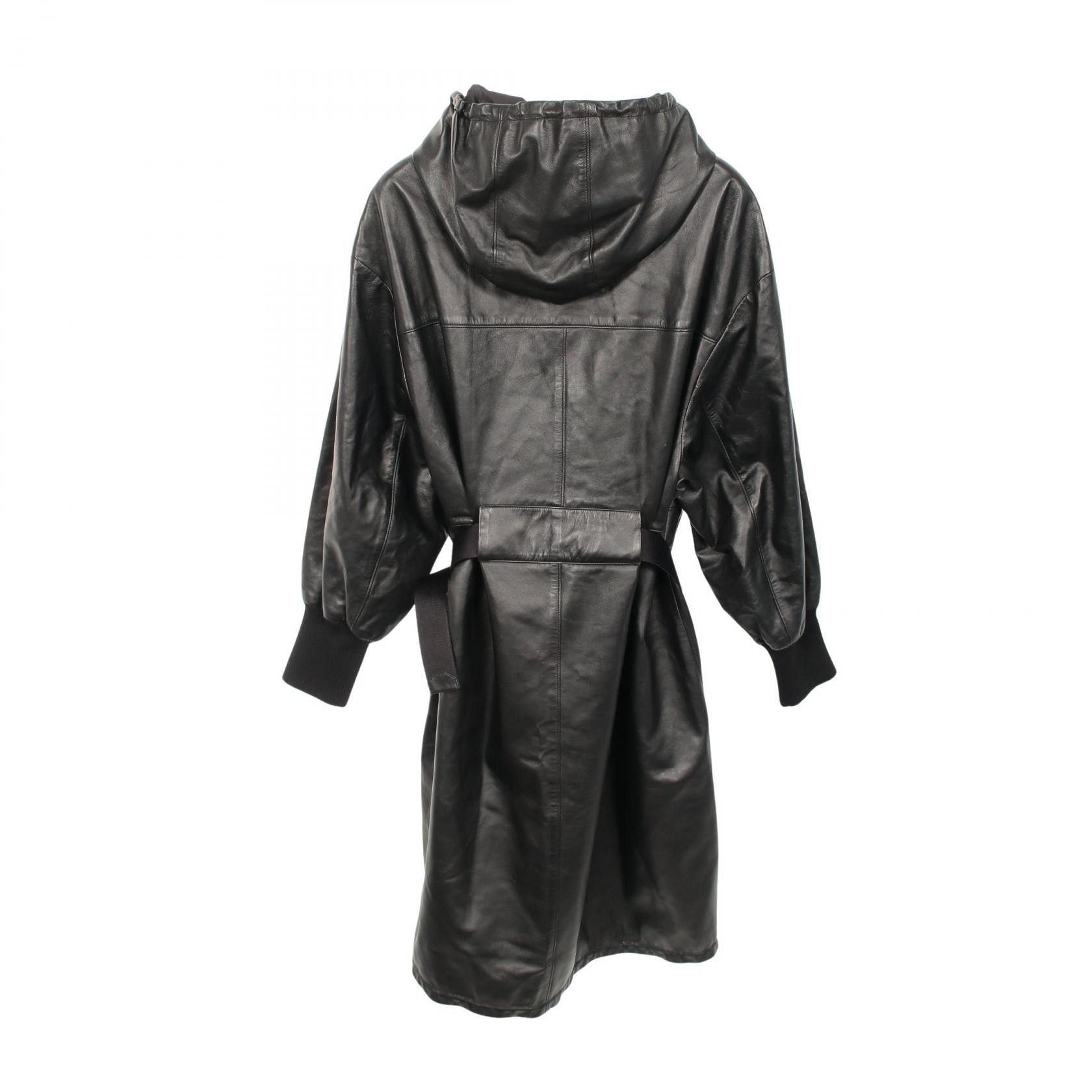 Prada Prada Prada Nappa Leather Hooded Coat Leather Outerwear 56A014 DUTY FREE for USA Size ONE SIZE - 2 Thumbnail