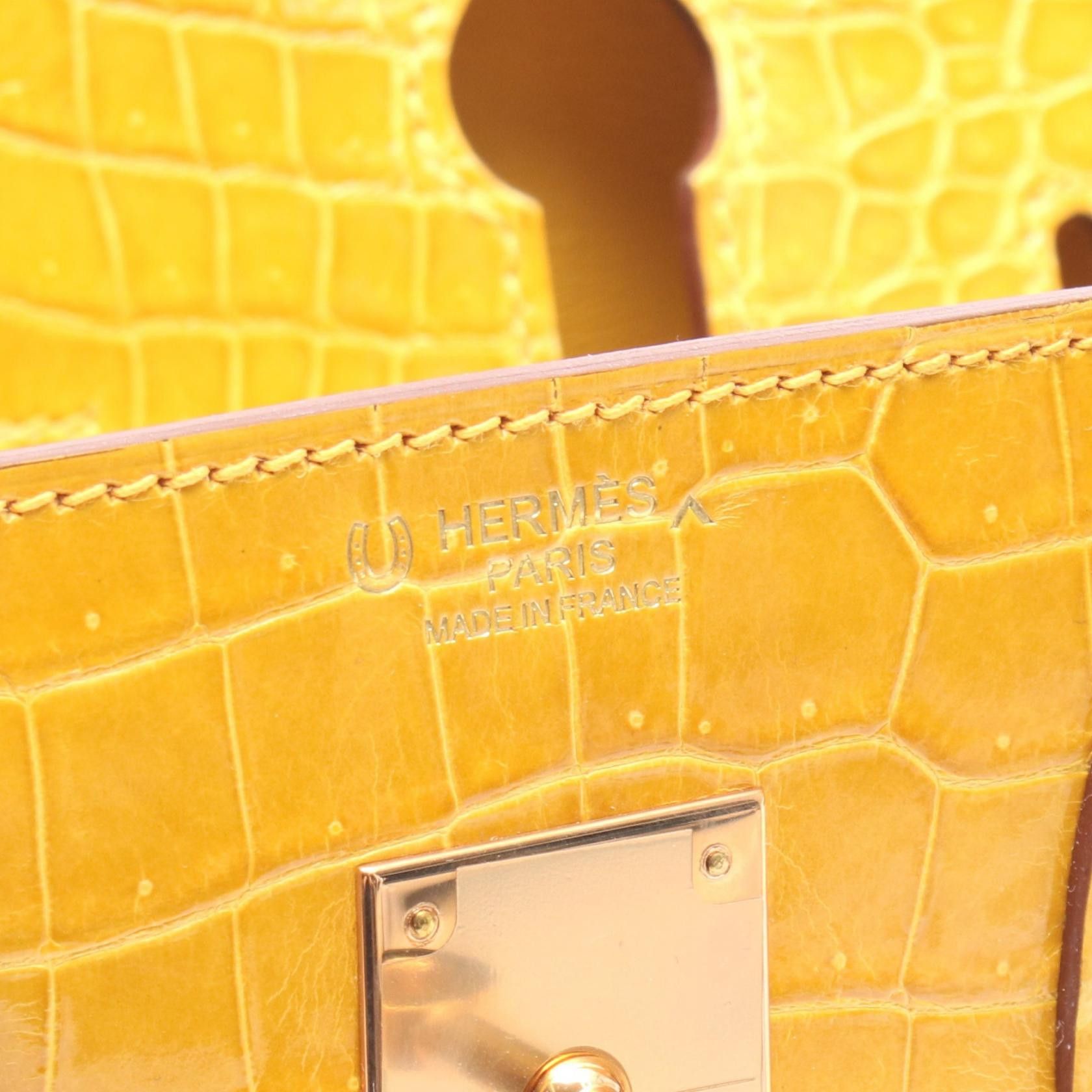 Hermes Hermes Hermes Birkin30 Porosus Lisse Leather Handbag Z DUTY FREE for USA Size ONE SIZE - 4 Thumbnail
