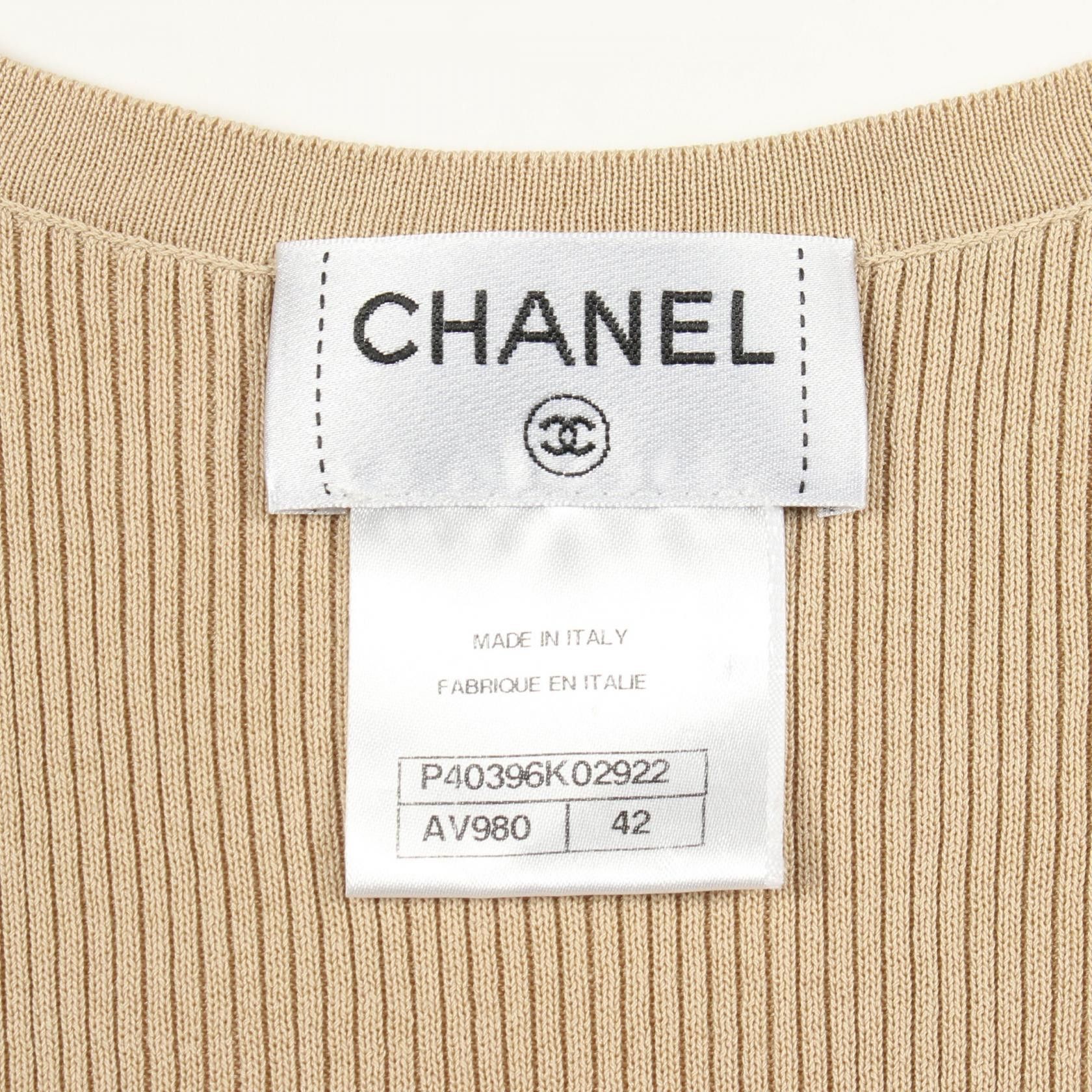 Chanel Chanel CHANEL Short Sleeve Rib Knit Top Textile Tops P40396 DUTY FREE for USA Size ONE SIZE - 3 Thumbnail