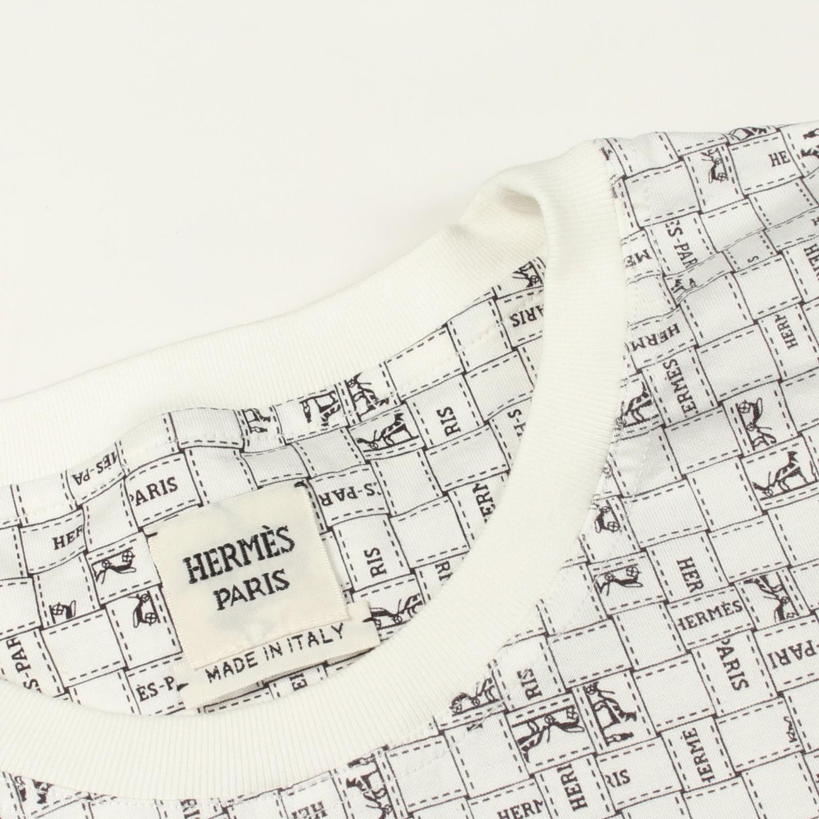 Hermes Hermes Hermes Bolduc Au Carre Cotton TShirt Textile T-Shirts DUTY FREE for USA Size ONE SIZE - 5 Thumbnail