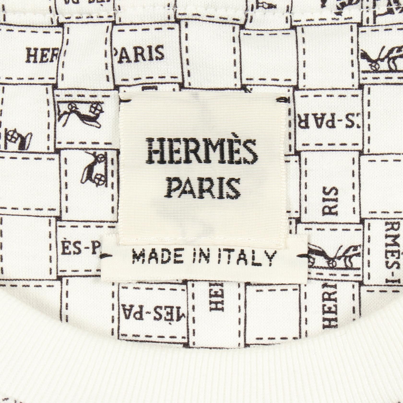 Hermes Hermes Hermes Bolduc Au Carre Cotton TShirt Textile T-Shirts DUTY FREE for USA Size ONE SIZE - 3 Thumbnail