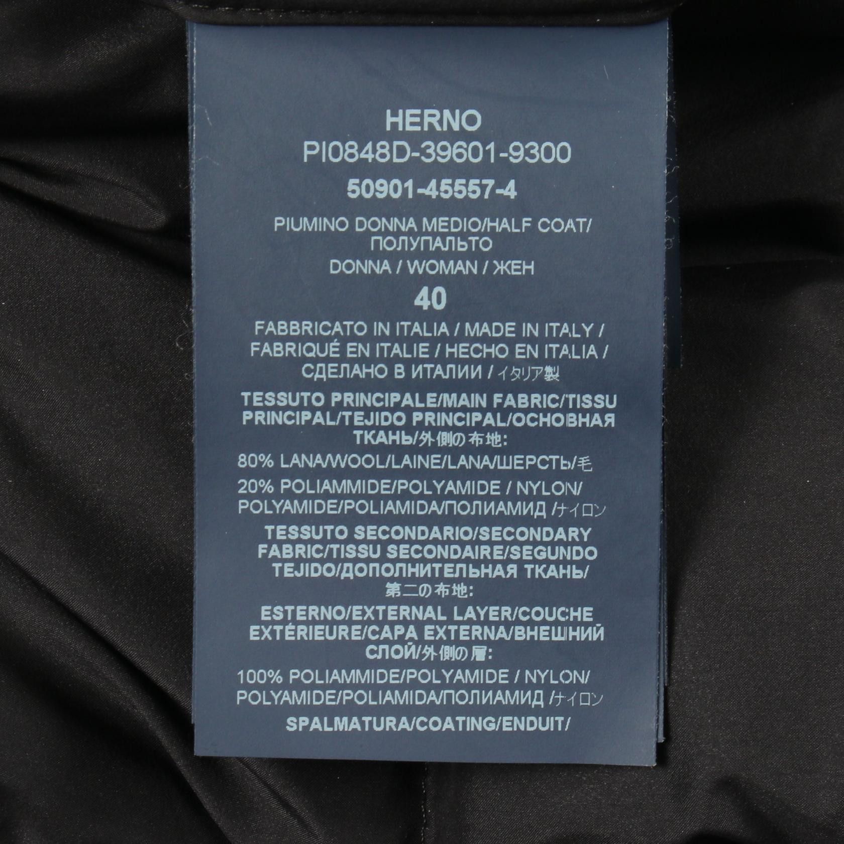Other Other Herno Wool Nylon Down Coat Textile Outerwear PI0848D DUTY FREE for USA Size ONE SIZE - 5 Thumbnail