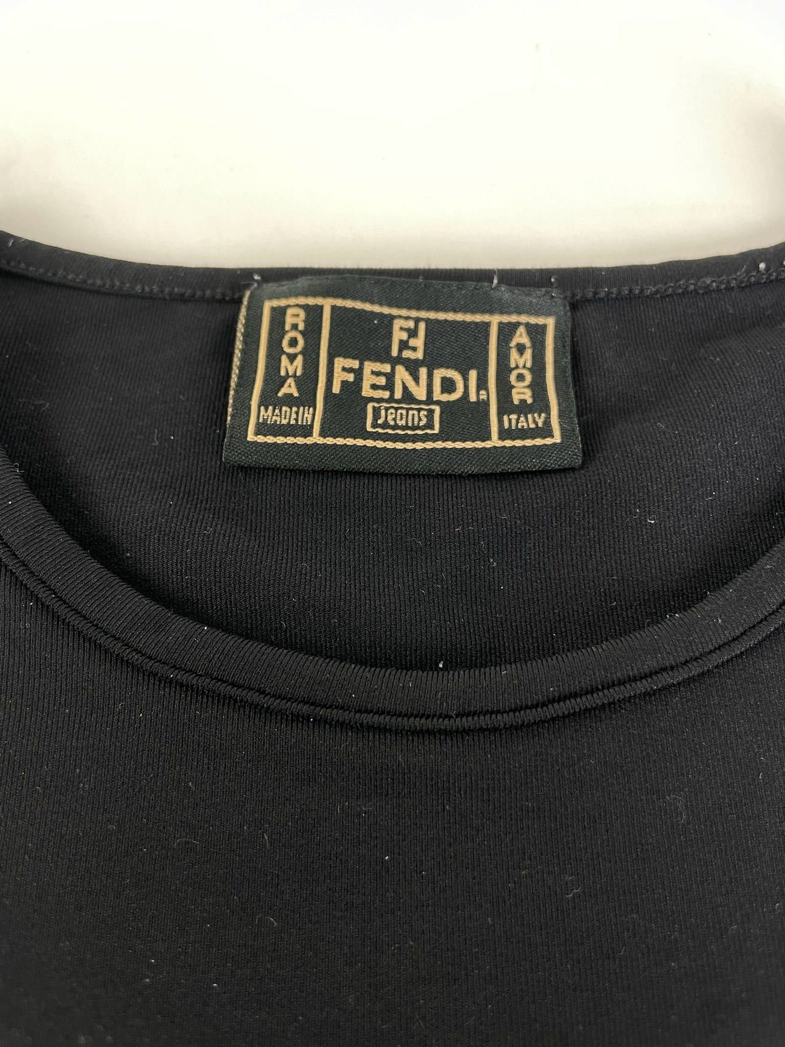 Fendi Vintage Cotton T Shirt Black Size XS / US 0-2 / IT 36-38 - 4 Thumbnail