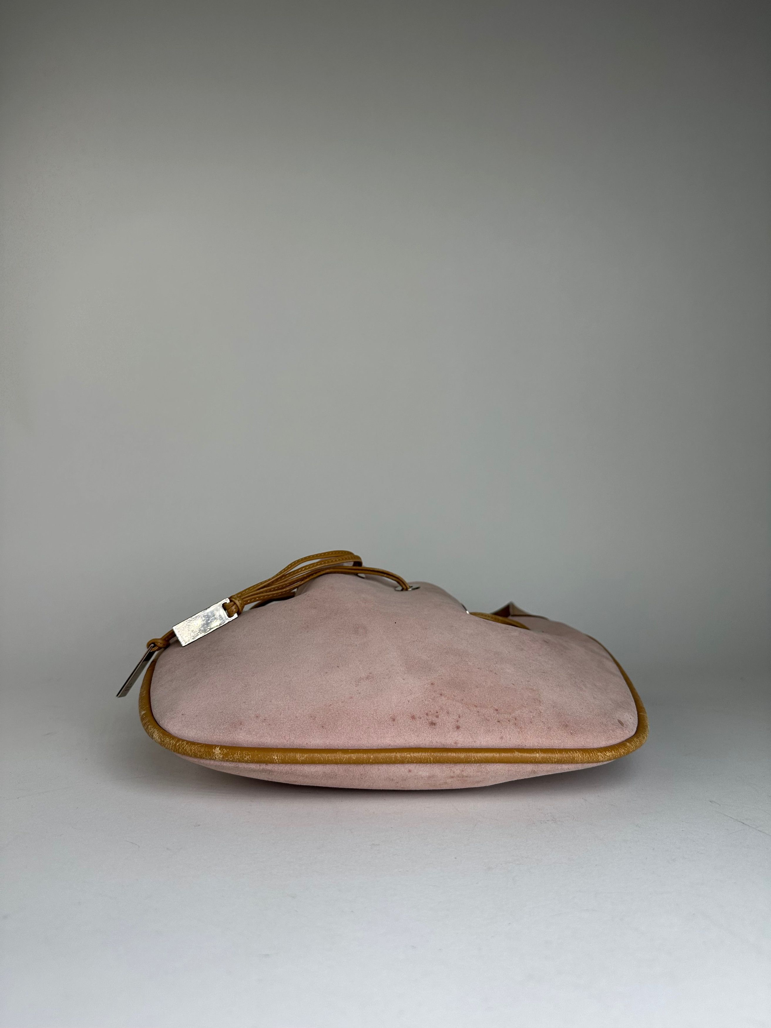 Gucci Pink Suede Hobo Bag with Drawstring Closure Size ONE SIZE - 10 Thumbnail