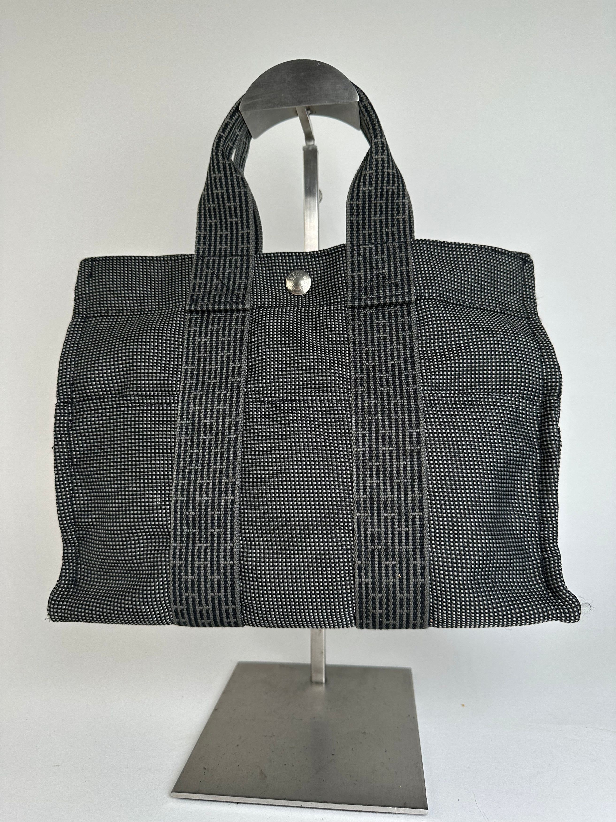 Other Hermès Black Canvas Tote Bag with Zip Closure and Snap Butto Size ONE SIZE - 9 Thumbnail