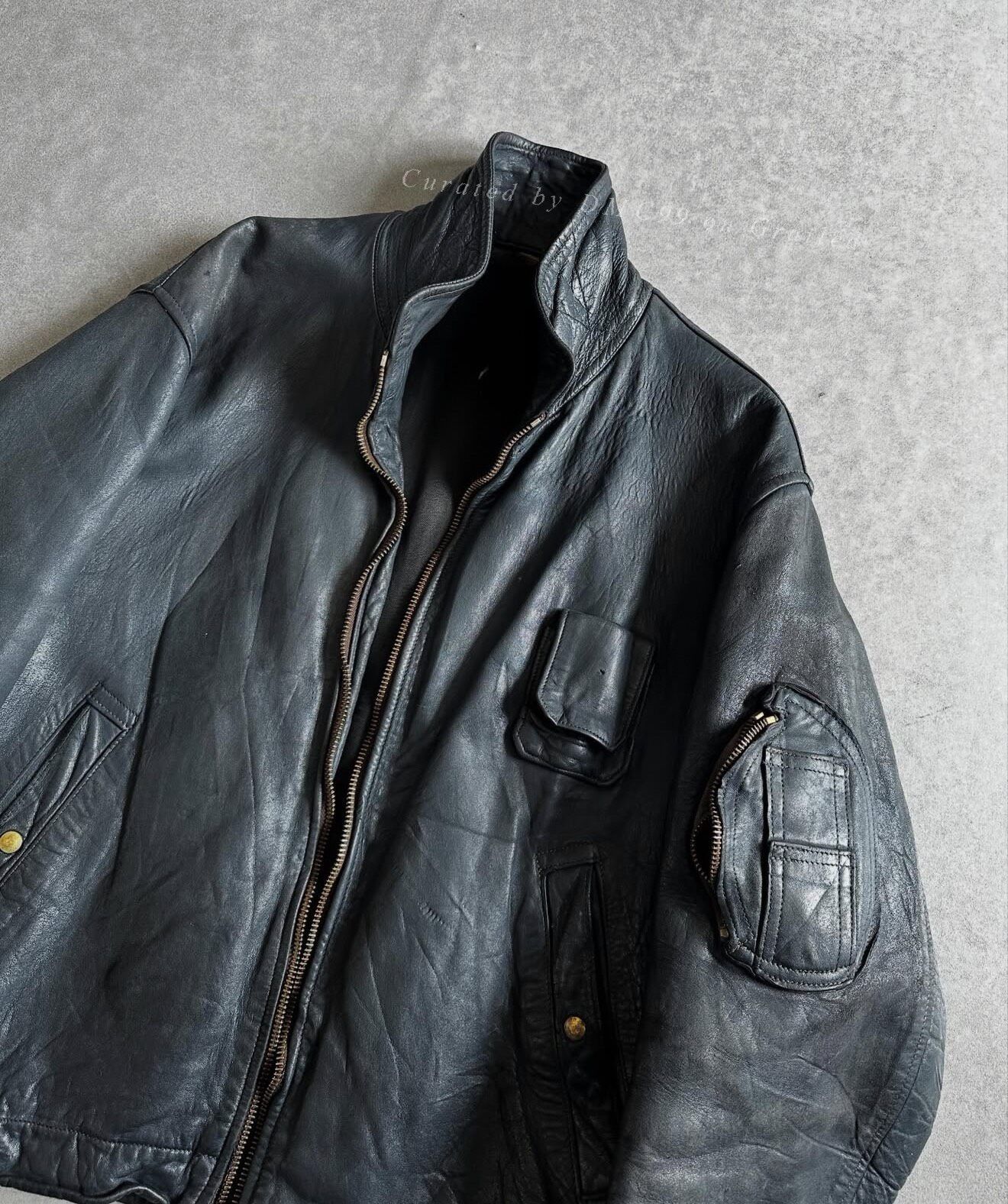 Vintage 1970s French Air Force Leather Jacket Size US M / EU 48-50 / 2 - 3 Thumbnail
