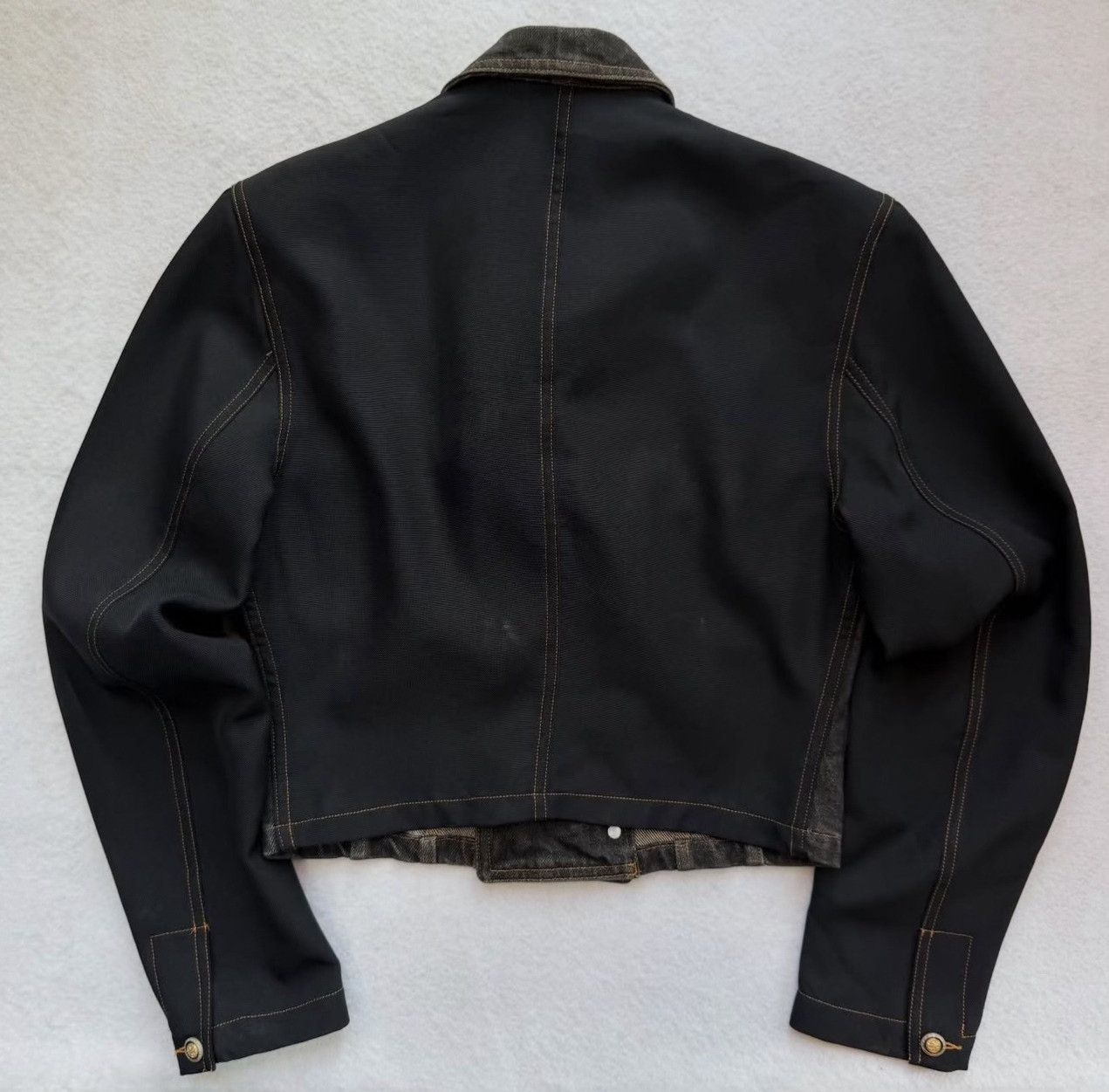Vintage Vintage Marithe Francois Girbaud Double Breasted Cropped Denim Jacket Size M / US 6-8 / IT 42-44 - 2 Thumbnail