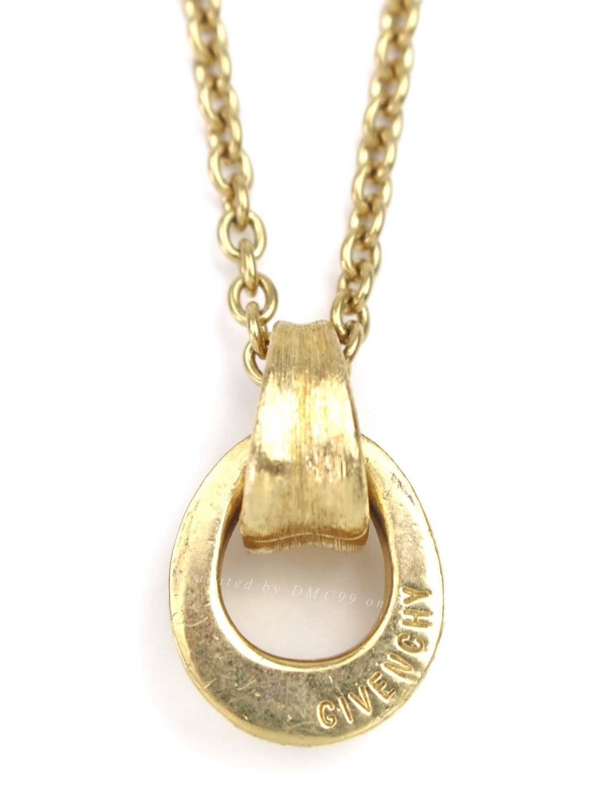 Vintage Vintage Givenchy 2000s Oval Gold Loop Necklace Size ONE SIZE - 3 Thumbnail
