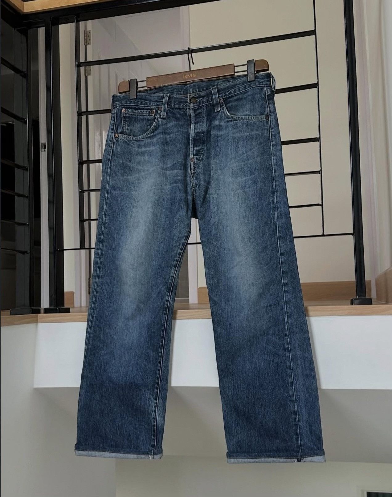 Vintage Vintage Levi's 542 Buckle Back Wide Taper Jeans Size US 34 / EU 50 - 5 Thumbnail