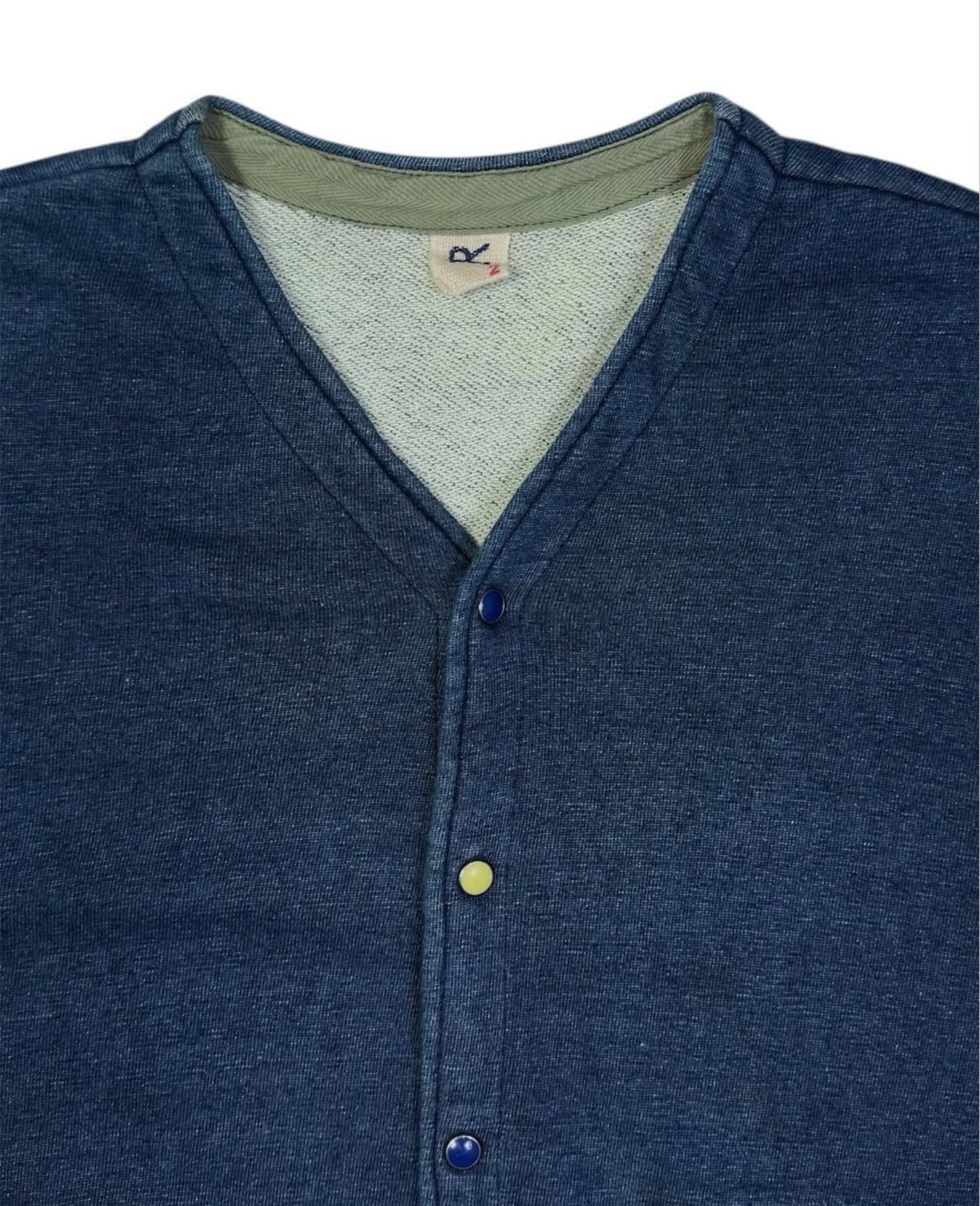 Vintage Vintage 45RPM Indigo Heavy French Terry Cardigan Size US M / EU 48-50 / 2 - 2 Thumbnail