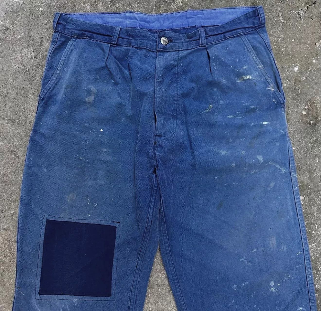 Vintage 1960s French True Vintage Cotton Work Pants Size US 28 / EU 44 - 2 Thumbnail