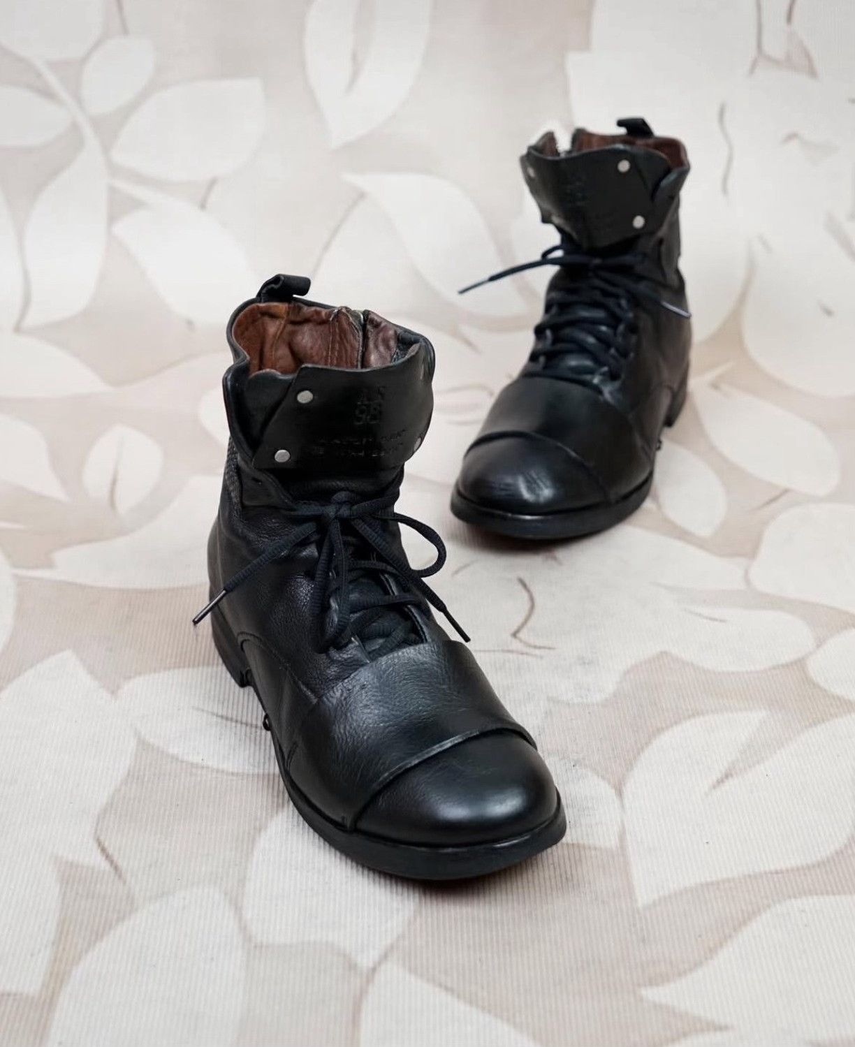 Vintage A.S.98 ARTISAN DISTRESSED LEATHER ANKLE BOOTS Size US 7 / EU 40 - 3 Thumbnail