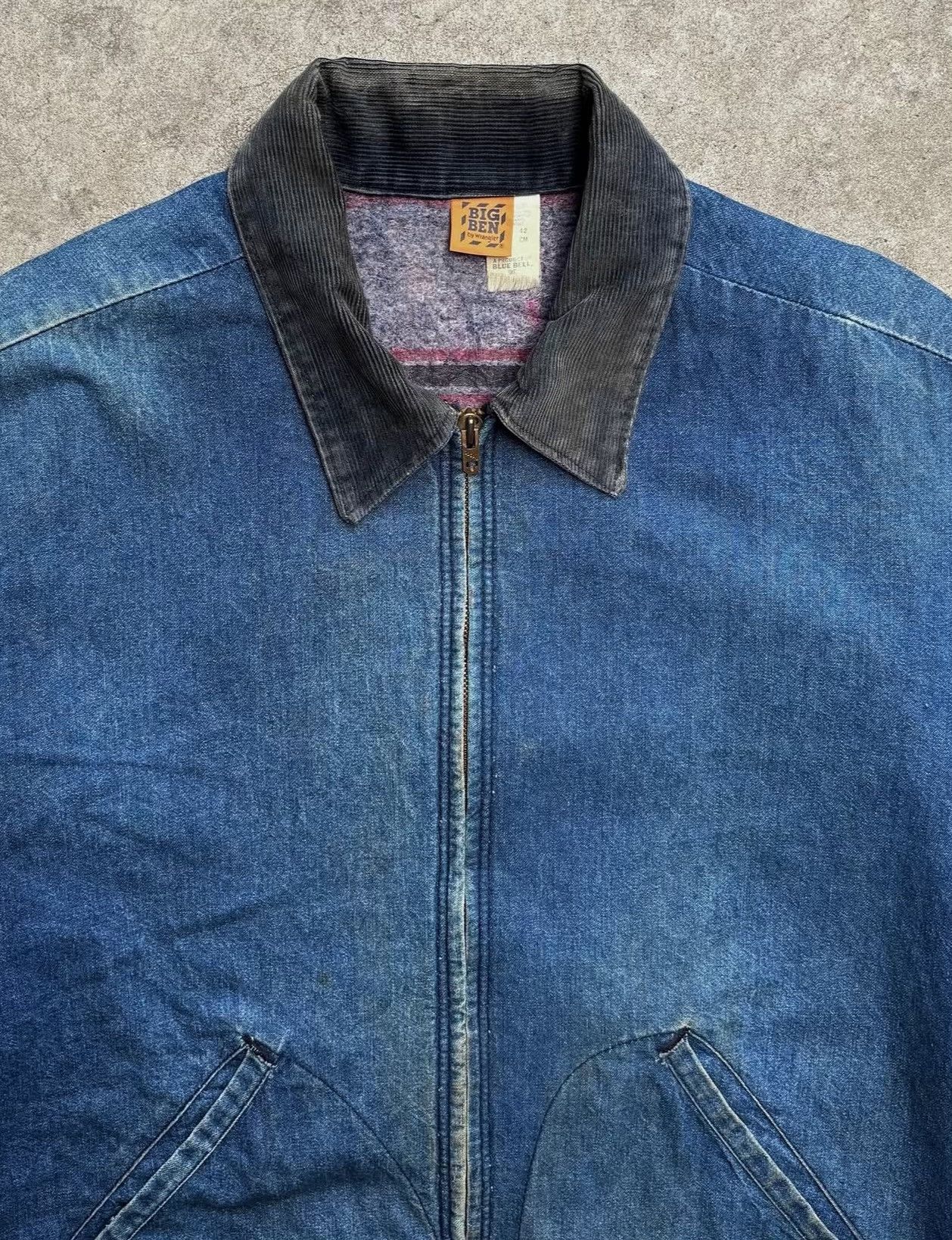 Vintage 70s Big Ben Wrangler Denim Work Jacket Size US M / EU 48-50 / 2 - 2 Thumbnail