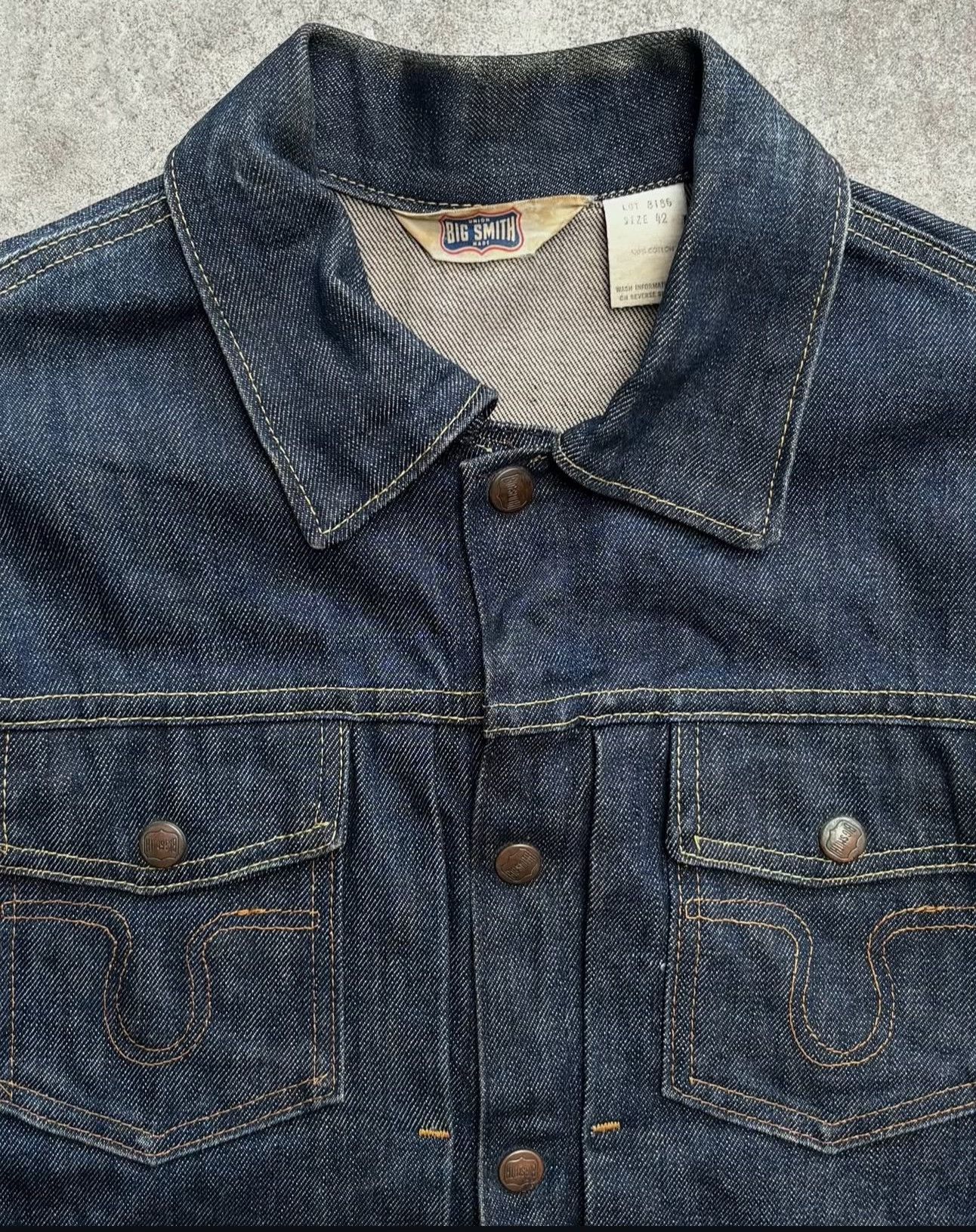 Vintage 1970s BIG SMITH RAW DENIM WORK JACKET Size US XXS / EU 40 - 2 Thumbnail