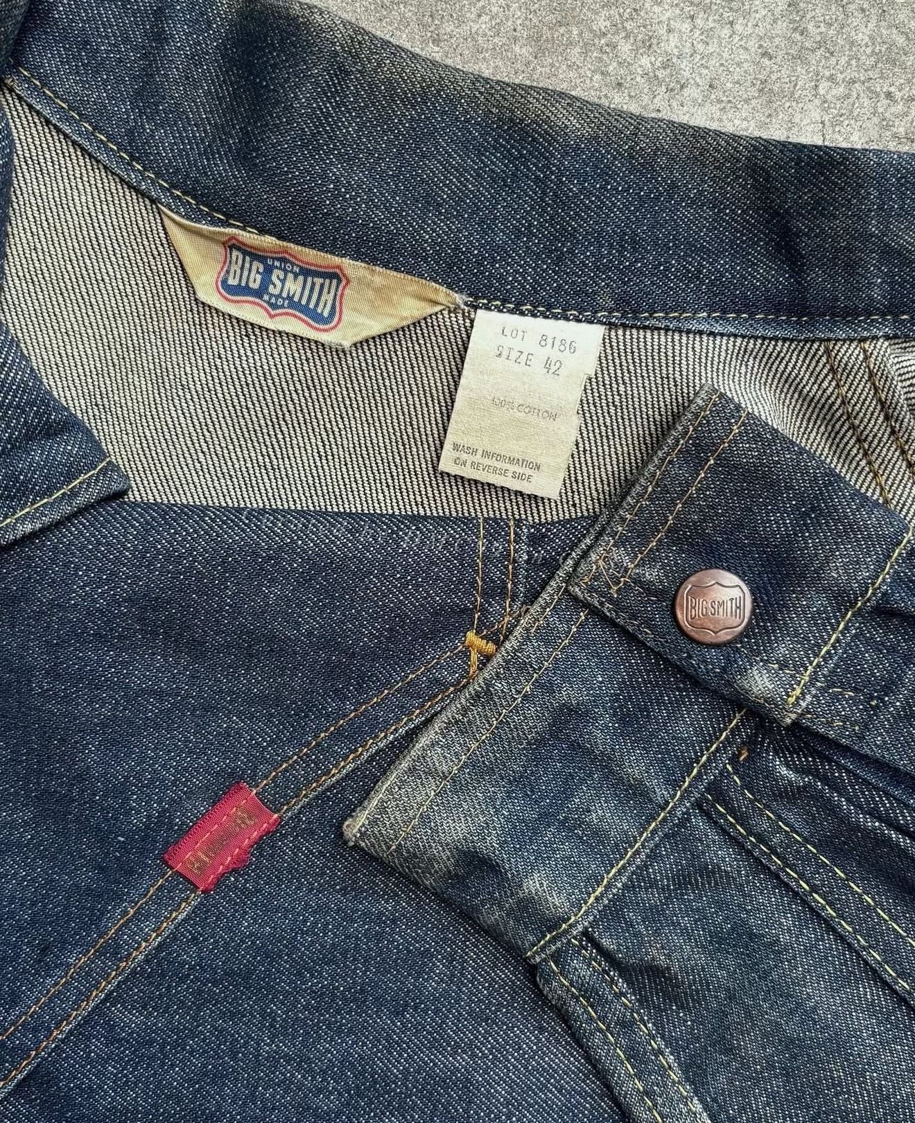 Vintage 1970s BIG SMITH RAW DENIM WORK JACKET Size US XXS / EU 40 - 7 Thumbnail
