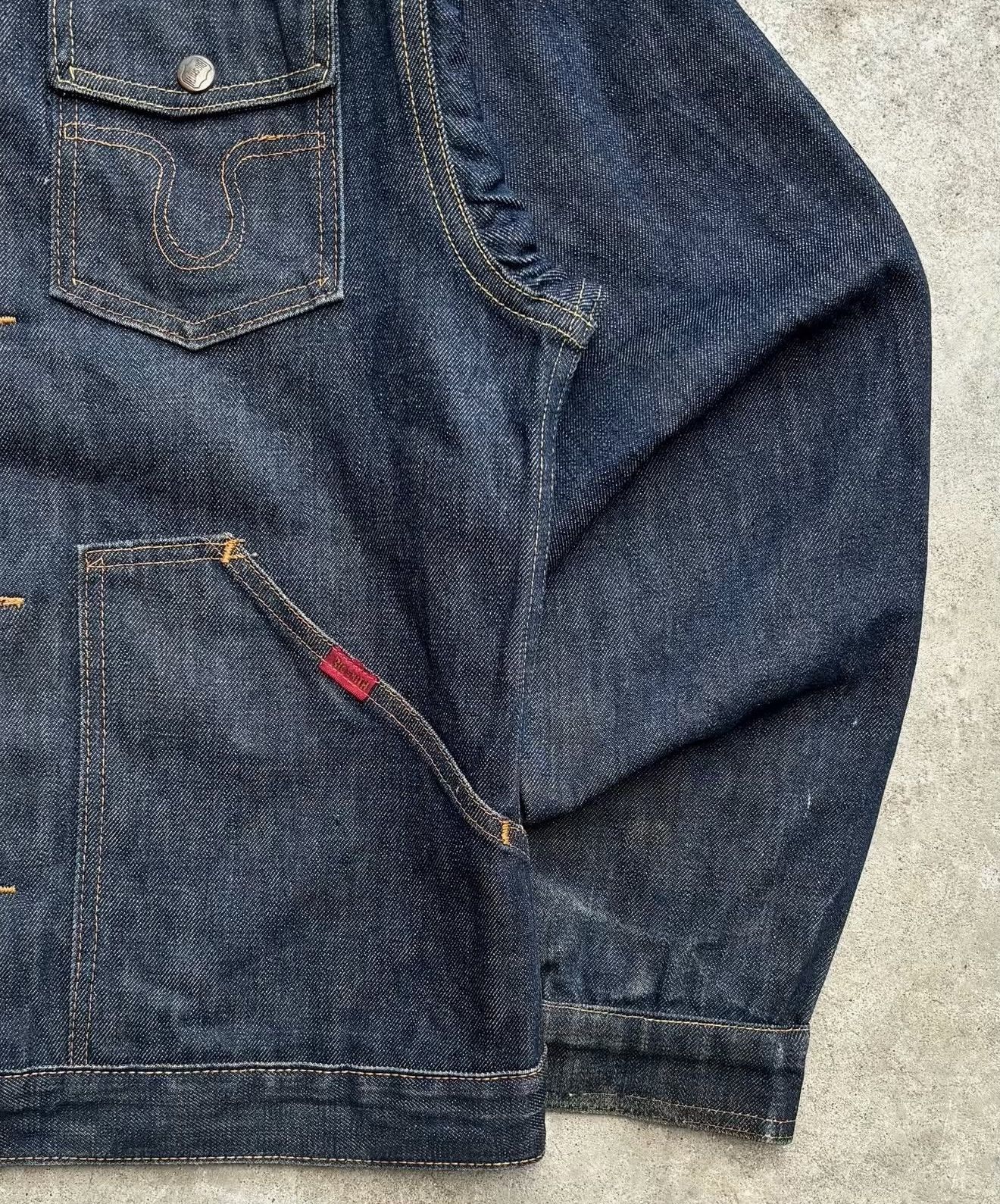 Vintage 1970s BIG SMITH RAW DENIM WORK JACKET Size US XXS / EU 40 - 4 Thumbnail