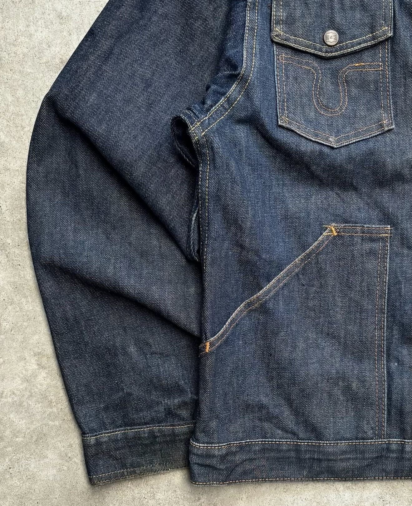 Vintage 1970s BIG SMITH RAW DENIM WORK JACKET Size US XXS / EU 40 - 3 Thumbnail